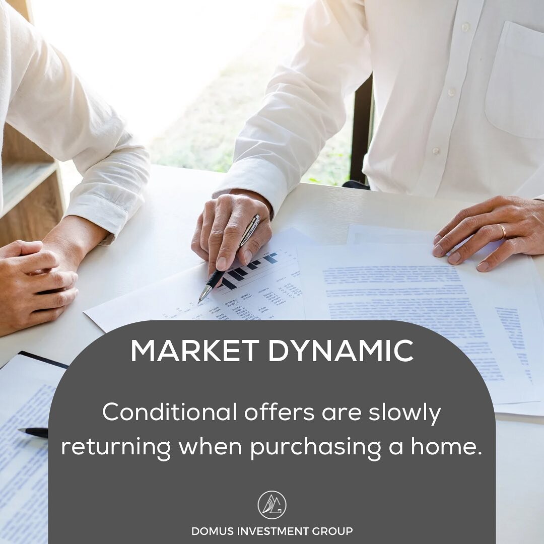 ❗️As the market begins to cool off, we are beginning to see conditional offers returning. This means that financing conditions, home inspections, and other terms will be set in place for buyers to negotiate when interested in a home. Buyers will now 