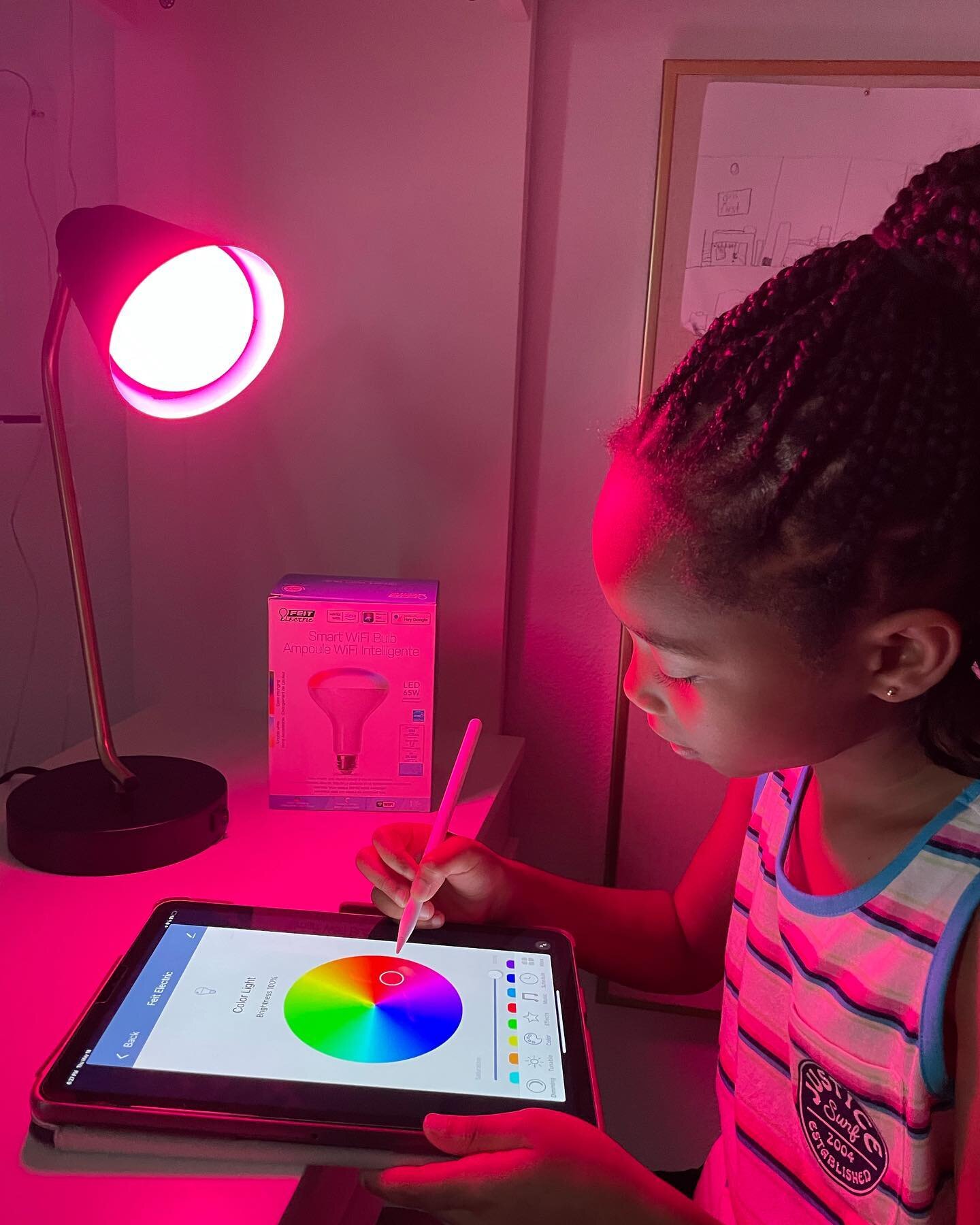 As a mom, I always strive to be the &quot;cool mom&quot; especially as my 8-year-old is getting older and taking note. #ad So when I discovered the 65W Replacement BR30 RGBW Alexa Google Smart Bulb, I knew it was the perfect upgrade to her room. With