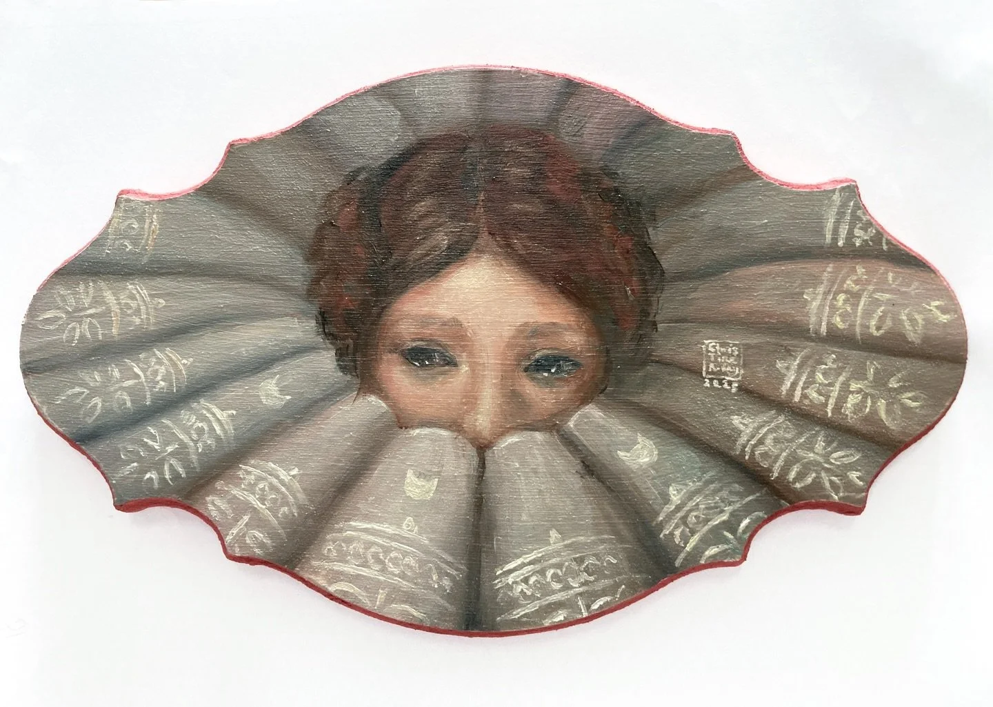 E=mc &sup2; 
Acrylic gouache and oils on primed wooden panel
About 6&rdquo; x 10&rdquo;
2025
.
My piece for the &ldquo;If It&rsquo;s Not Baroque, Don&rsquo;t Fix It&rdquo; online show with @poetictigergallery . Almost an intuitive piece that totally 