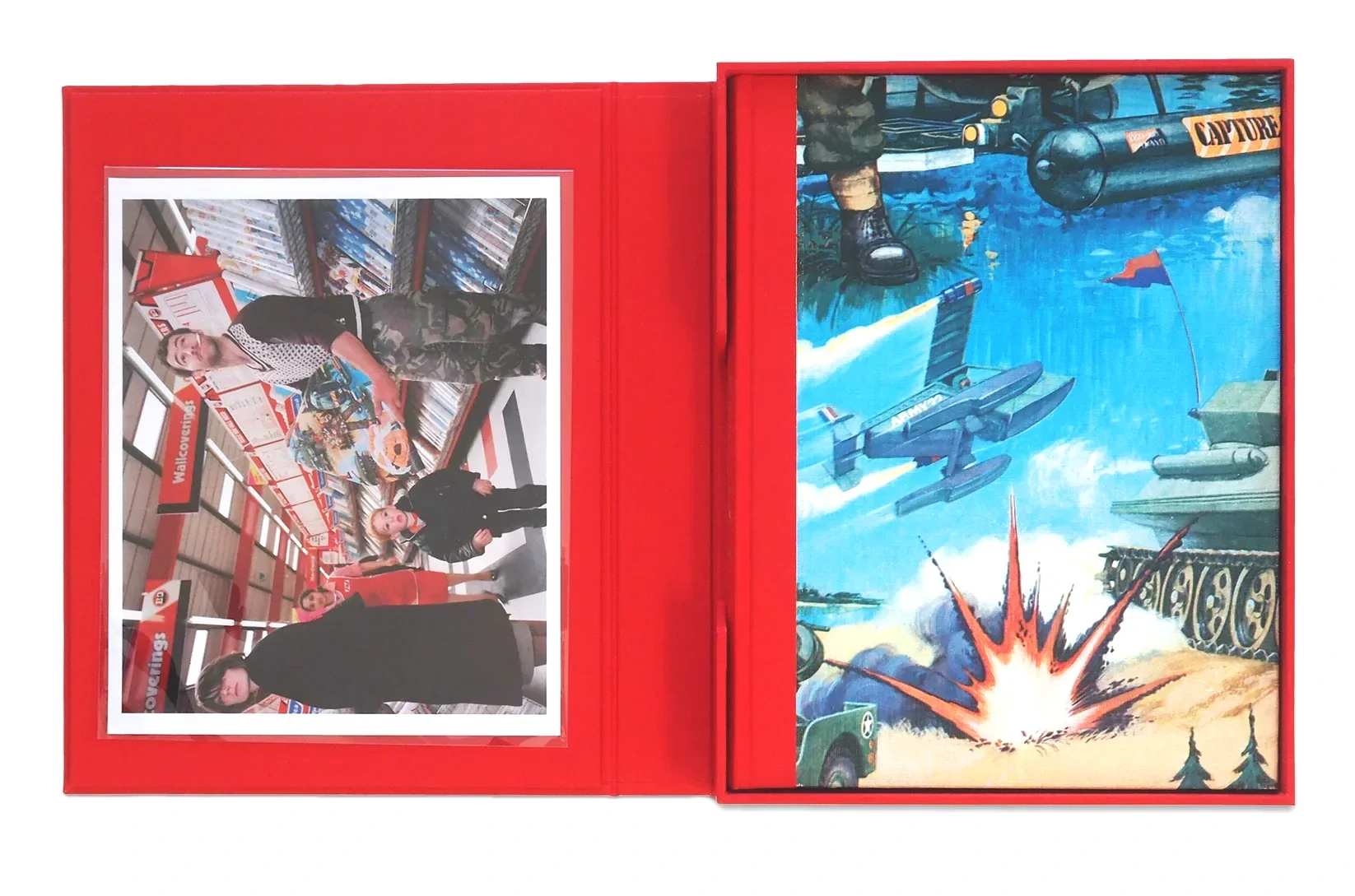 The Collectors Edition of 50 boxed copies
240mm x 300mm included the 
book bound in the original 1980’s wallpaper that features in one of my photographs from the series.
