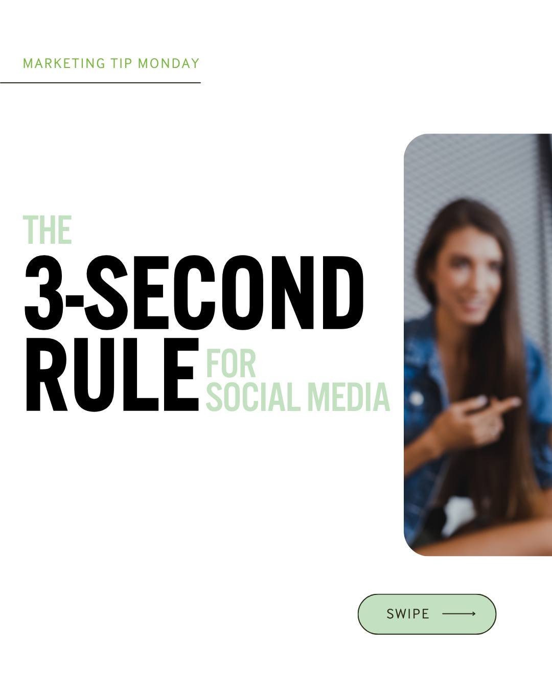 🎯 Marketing Tip Monday

You&rsquo;ve got 3 seconds. That&rsquo;s it. 
Make your hook pop, your visuals move, and your message matter.

💡 Pro tip: The average scroller decides in 3 seconds whether to keep watching or scroll past. Use bold hooks, eye