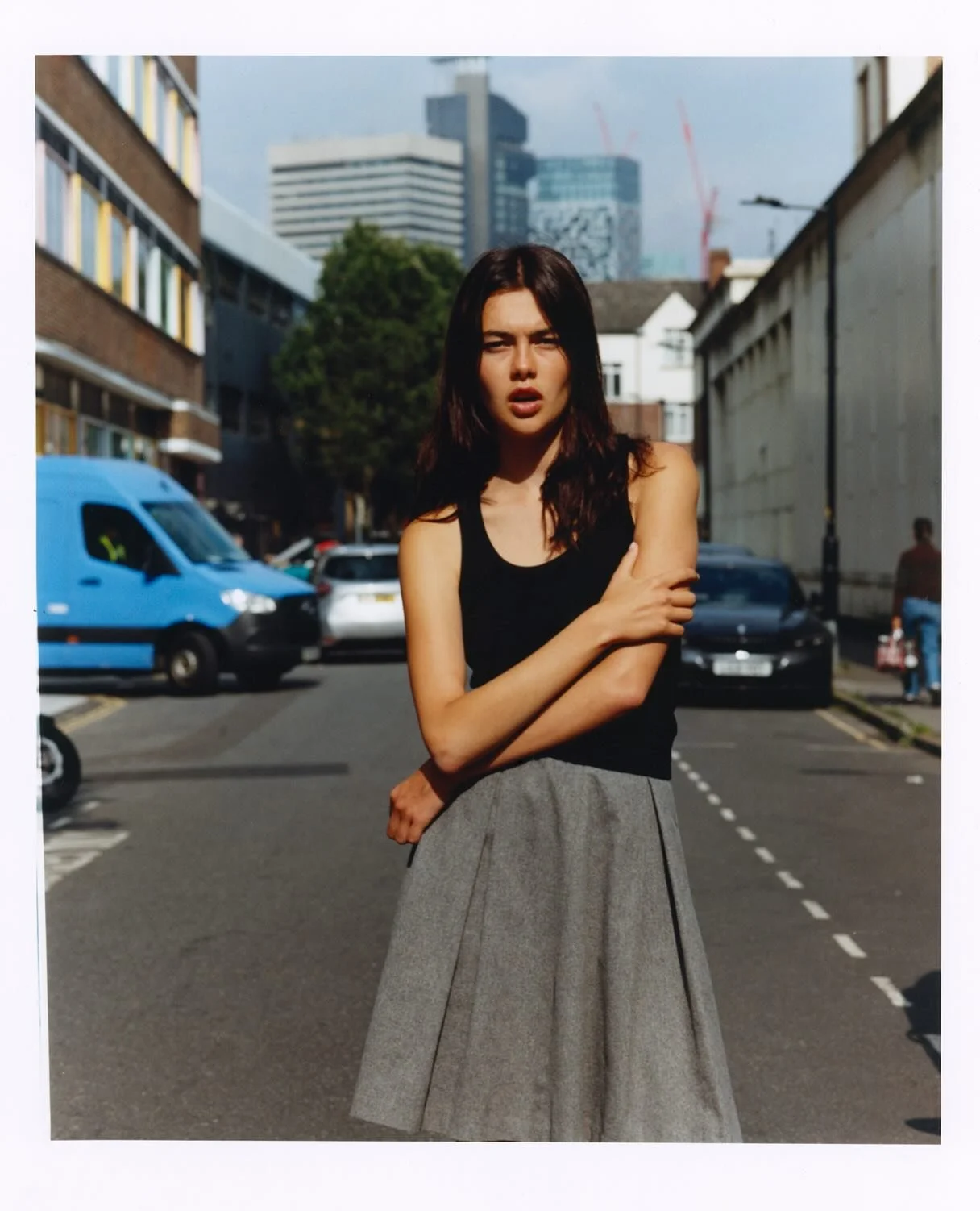 Lizzie 
London 2025 
@lizzie.chapmn @milkmodelmanagement 
@emmawrightphotography 
Handprinted @comethroughlab 
 
#analogue #kodak #handprints #film #gosee #londonfashion #mamiya #filmisnotdead