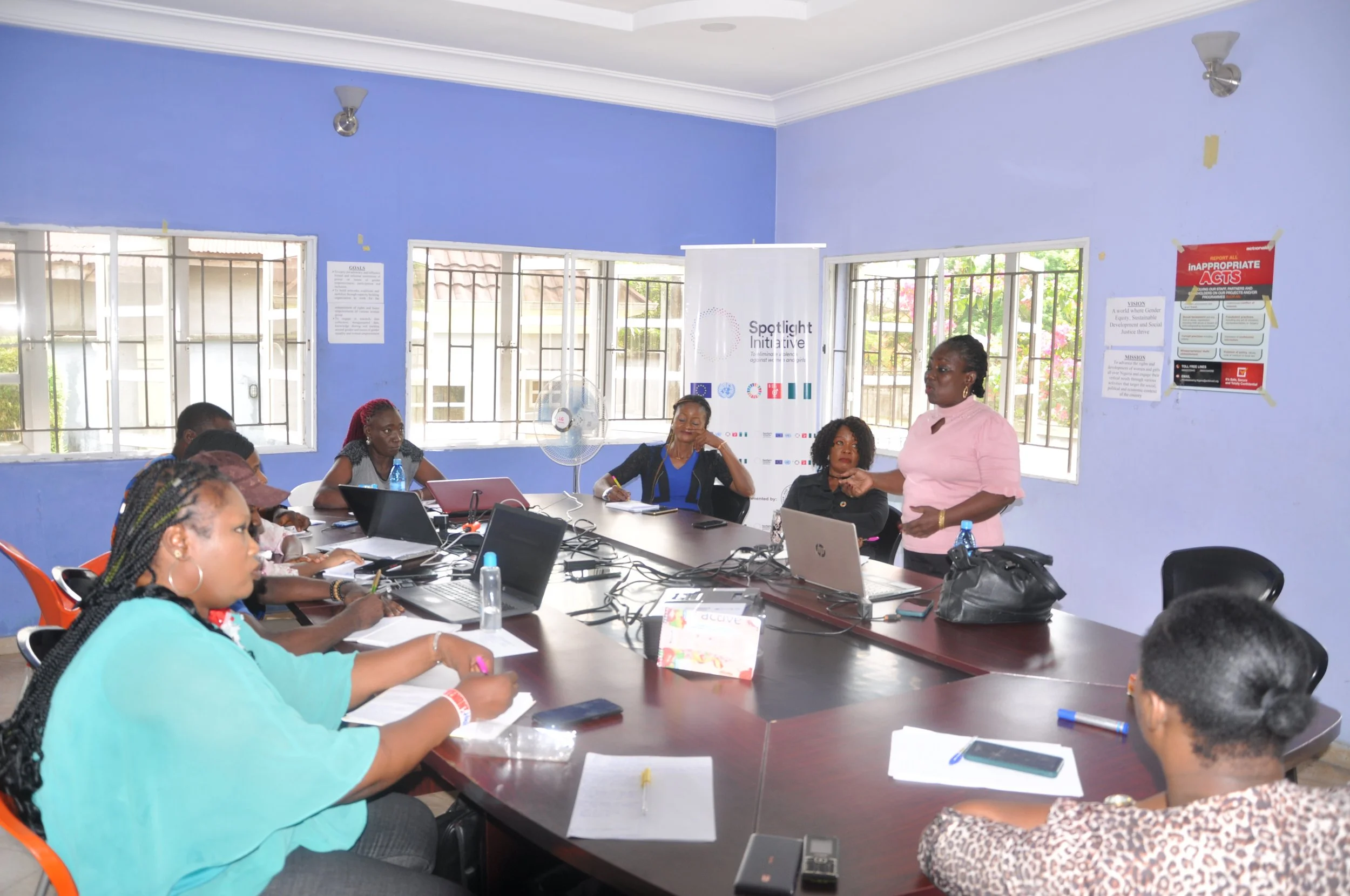 Staff at one of the research trainings held at GADA office