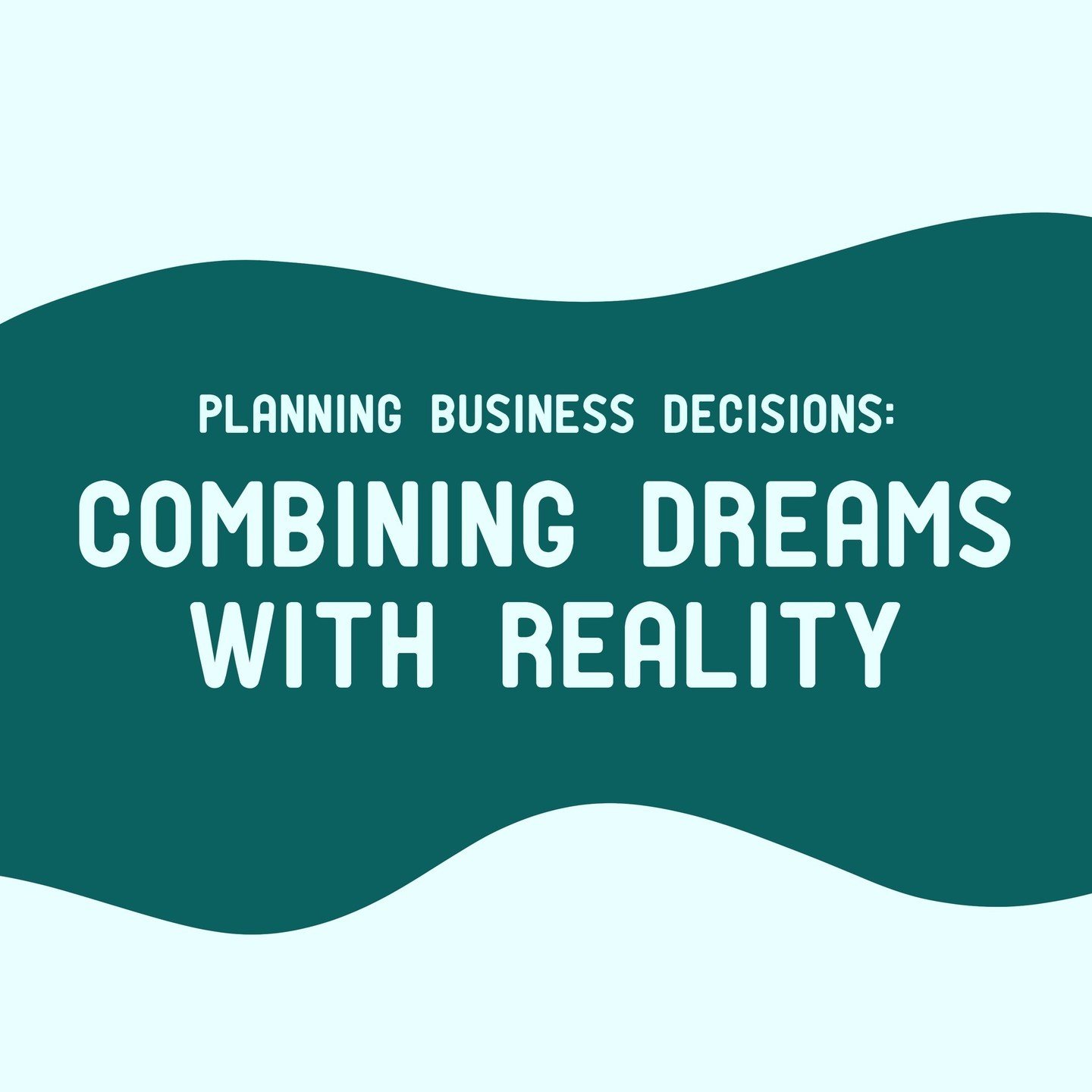 When you&rsquo;re making a big financial decision in your business, it&rsquo;s important to mix dreams with reality. 

Instead of just keeping yourself to stark reality or only allowing yourself to hold the loftiest dreams, let&rsquo;s do it all at o