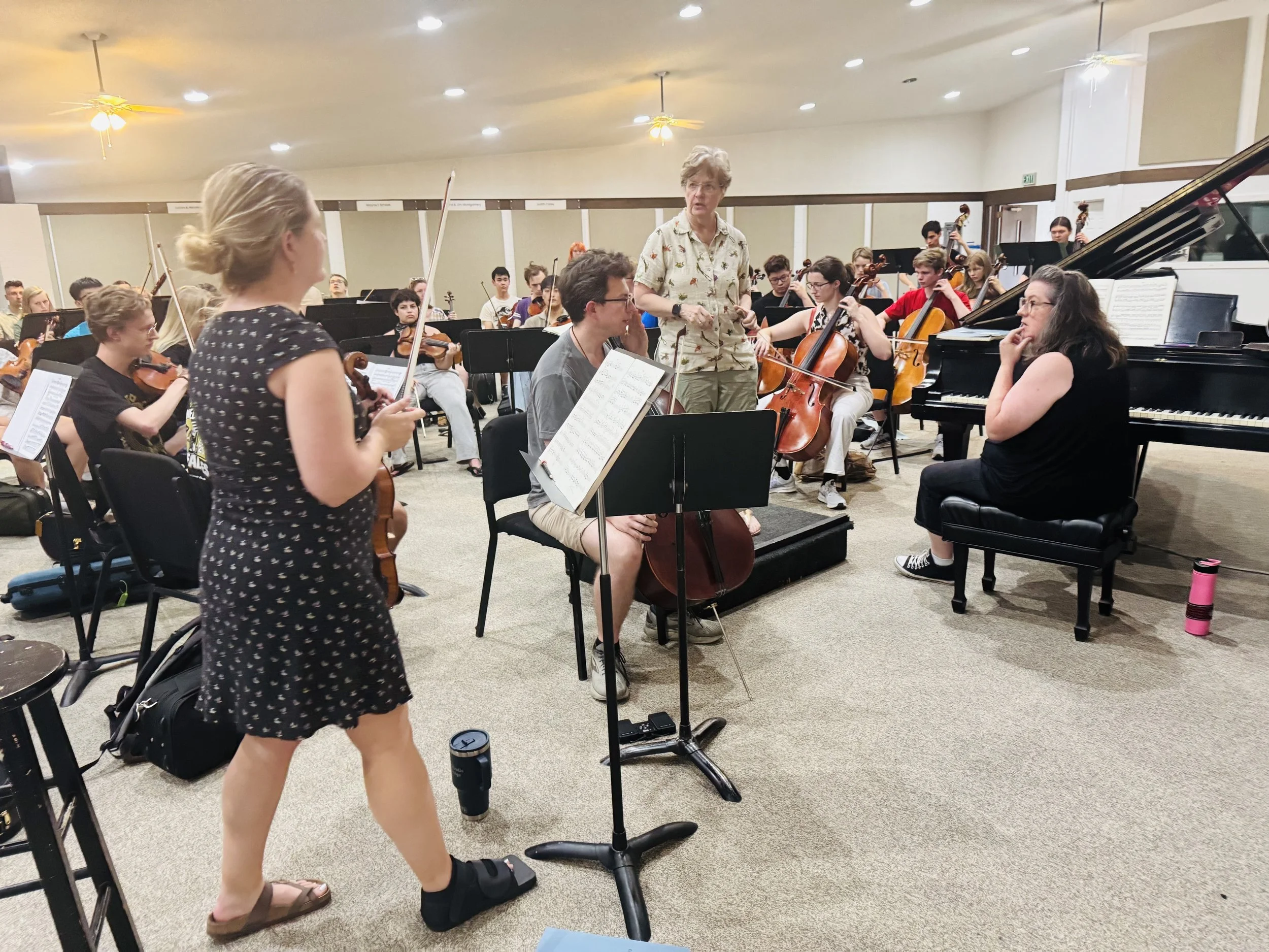Rehearsing Beethoven Triple Concerto at Manitou Chamber Music Festival 2026