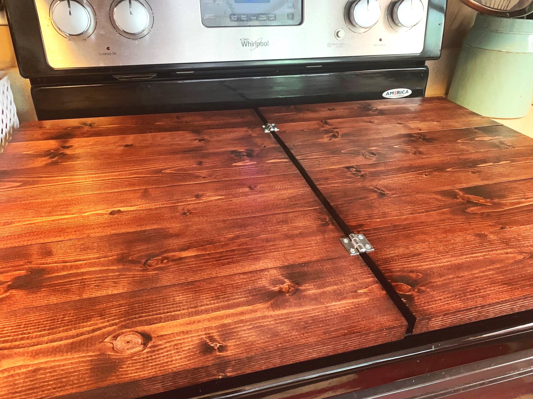 Open, covering stovetop
