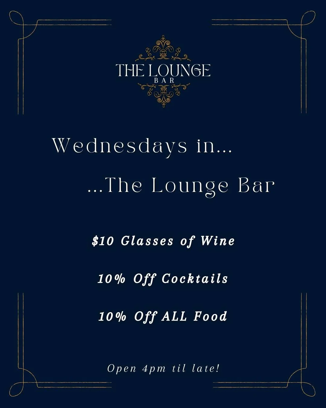 It's nearly time for us to open our doors for another week of cool drinks &amp; even cooler vibes 🙌🏽

Do your Wednesday knock off drinks the best way with WINE'D DOWN WEDNESDAY in the Lounge Bar 🍷

🍷All Wine by the Glass $10!
🍸All Cocktails 10% 