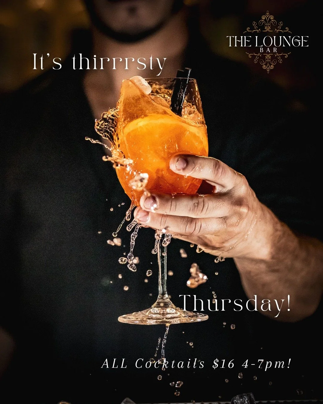Thirsty Thursday is ON in The Lounge 🍸

Celebrate it alllllmost being Friday with $16 Cocktails from 4-7pm... That's our WHOLE Cocktail Menu only $16 😍

PLUS it's Half Price Wings Thursday, which means you can get a 1/2 kilo serve of our Spicy Wing
