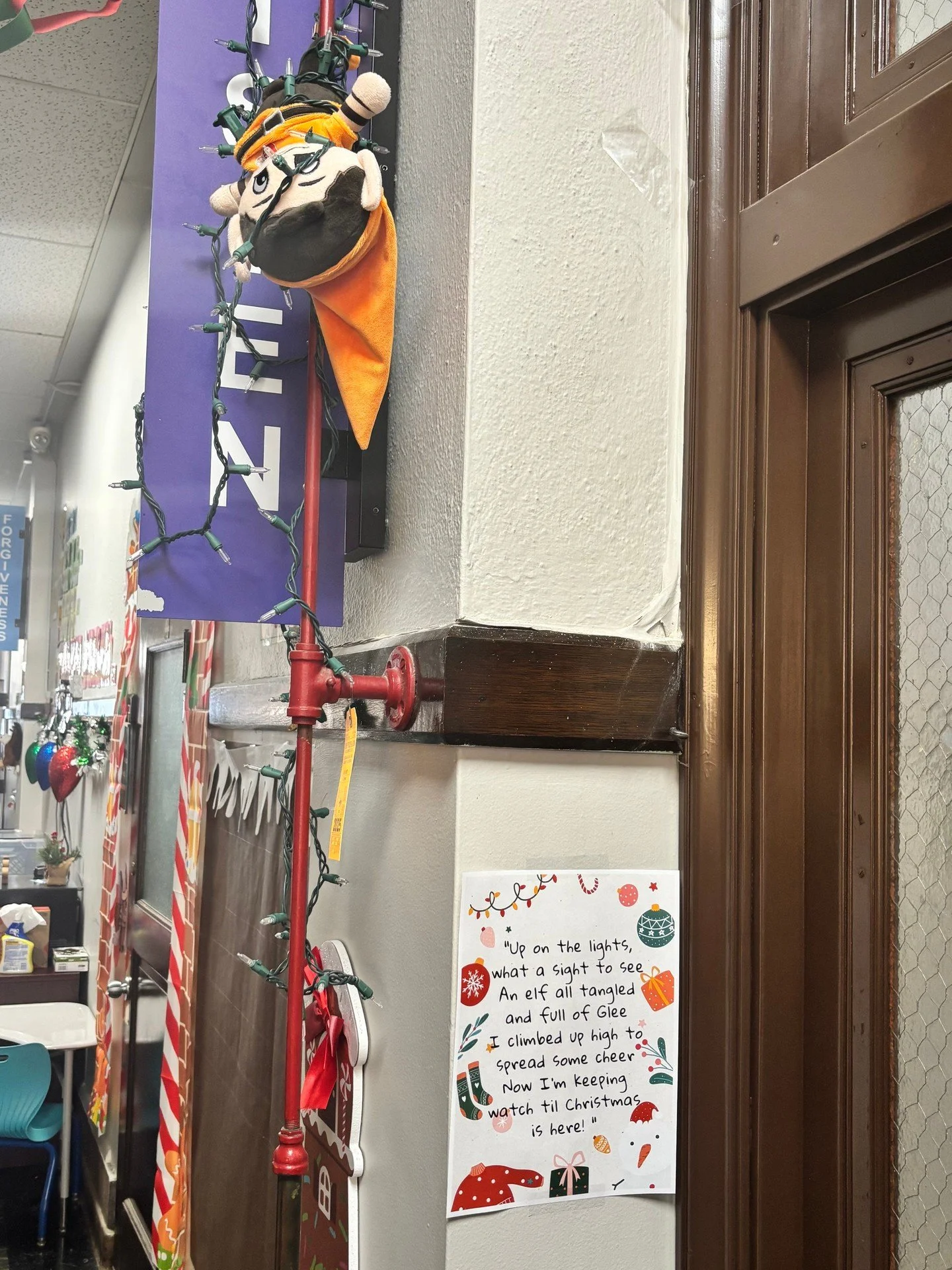 Brownie is back and uh oh&hellip;. he looks a bit tangled&hellip; looks like the mischief has begun for our favorite little elf! I wonder what he&rsquo;ll do tomorrow