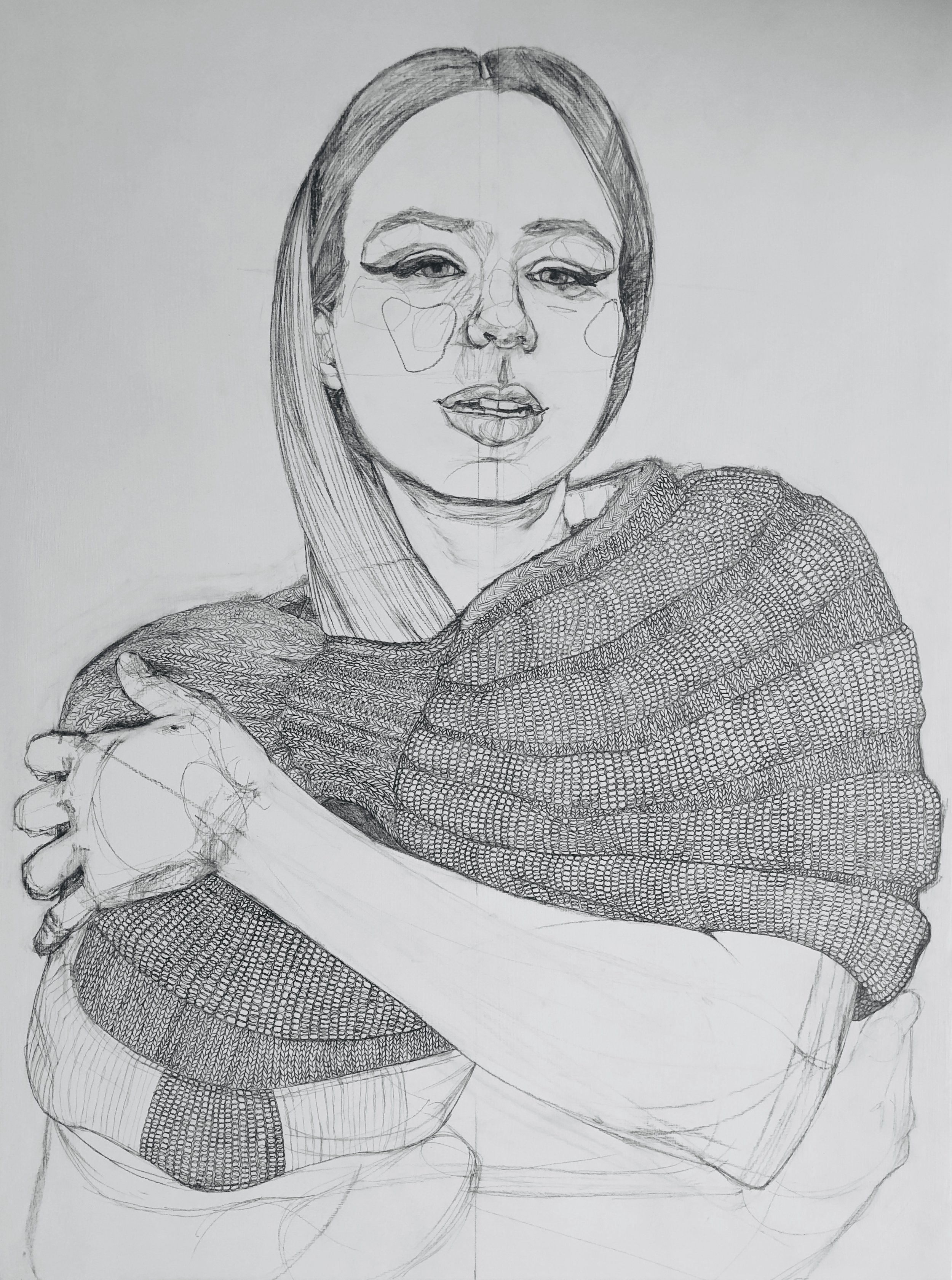 Drawing is Like Knitting: Making the Painting, “Wearing Busia’s Shawl”