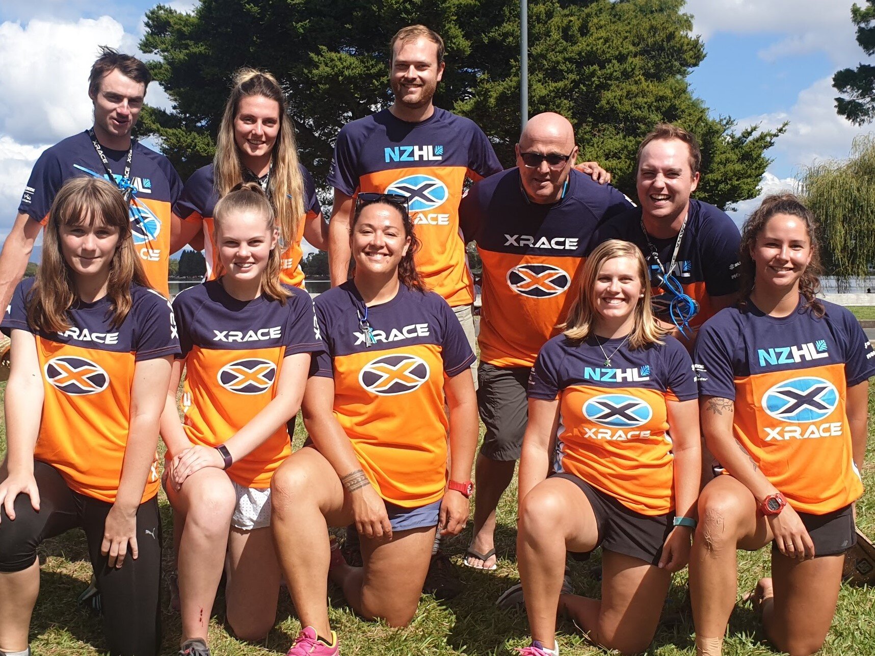 2019 season.    Top row - left to right. Lee De'adman (Palmie), Beth Mackie (Bridge of Weir, Scotland), Jack Hayes (Godstone, England), Shane Hooks (Series Creator - Auckland,) Finn Jordan (Maine, USA).  Bottom row - left to right. Kayla Dubey (Auckland - mates daughter helped at 4 races), Kaylee Holst (Rewa Hard mates daughter helped at 4 races), Natalie Waters (co-lead producer - Auckland), Casey Schuller (Maine USA), Mikayla McNabb (Papatoetoe proud and co-lead Producer).
