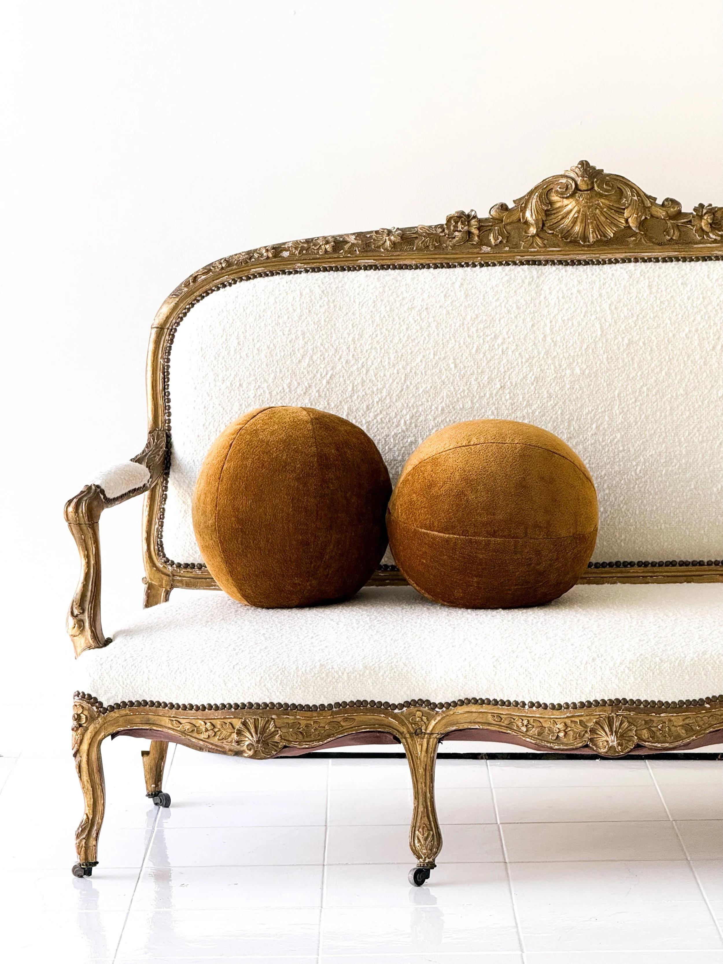ANTIQUE GILT SETTEE; FRANCE