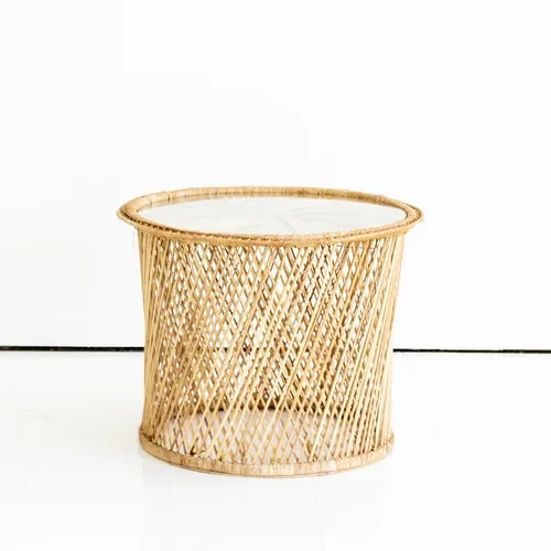 VINTAGE RATTAN SIDE TABLE