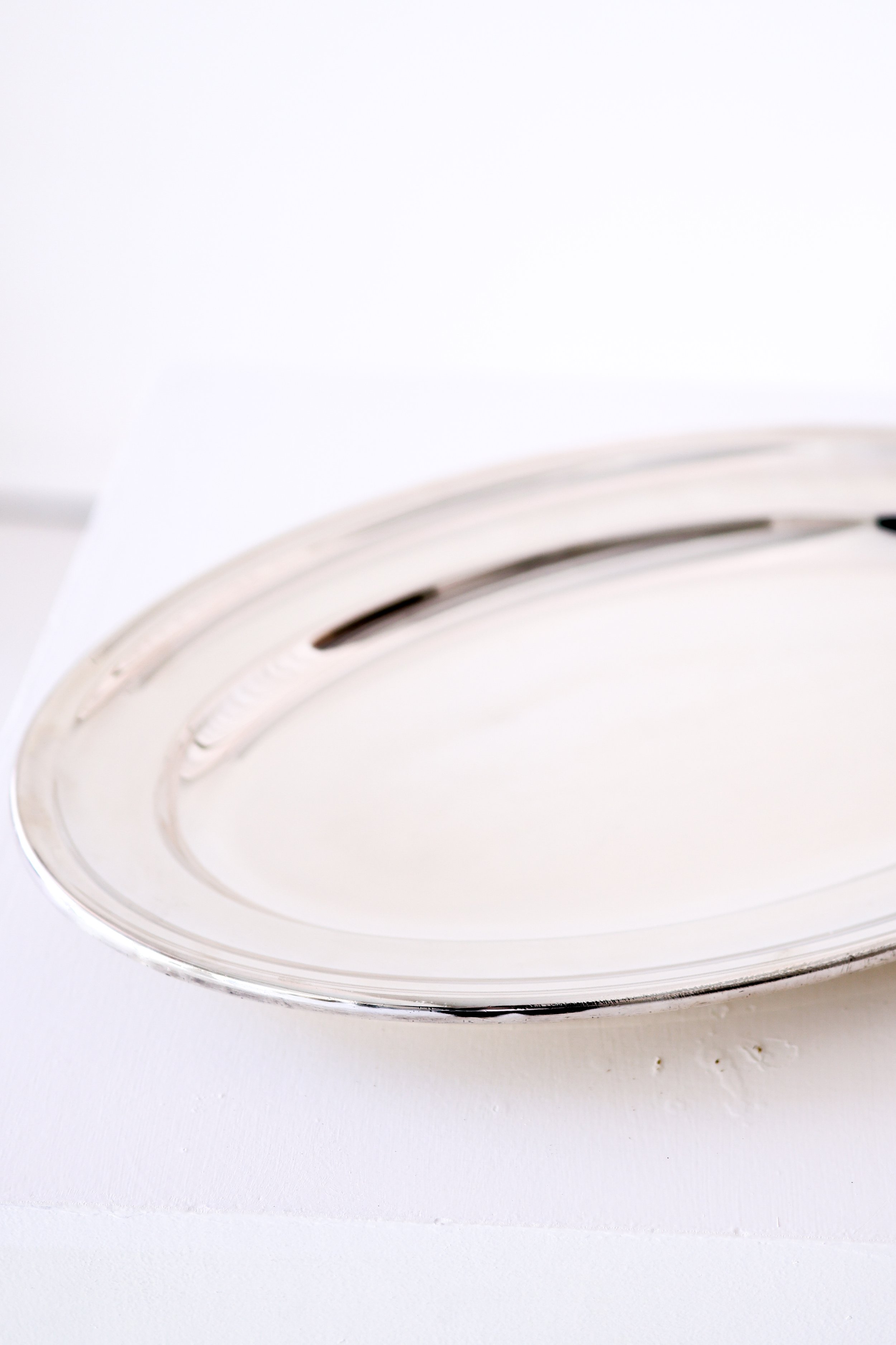 ANTIQUE OVAL PLATTER; HOTEL SILVER - FRANCE