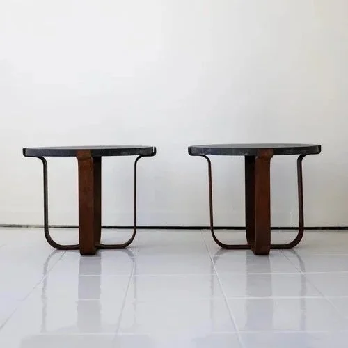 PAIR OF BELGIAN BLUESTONE TABLES