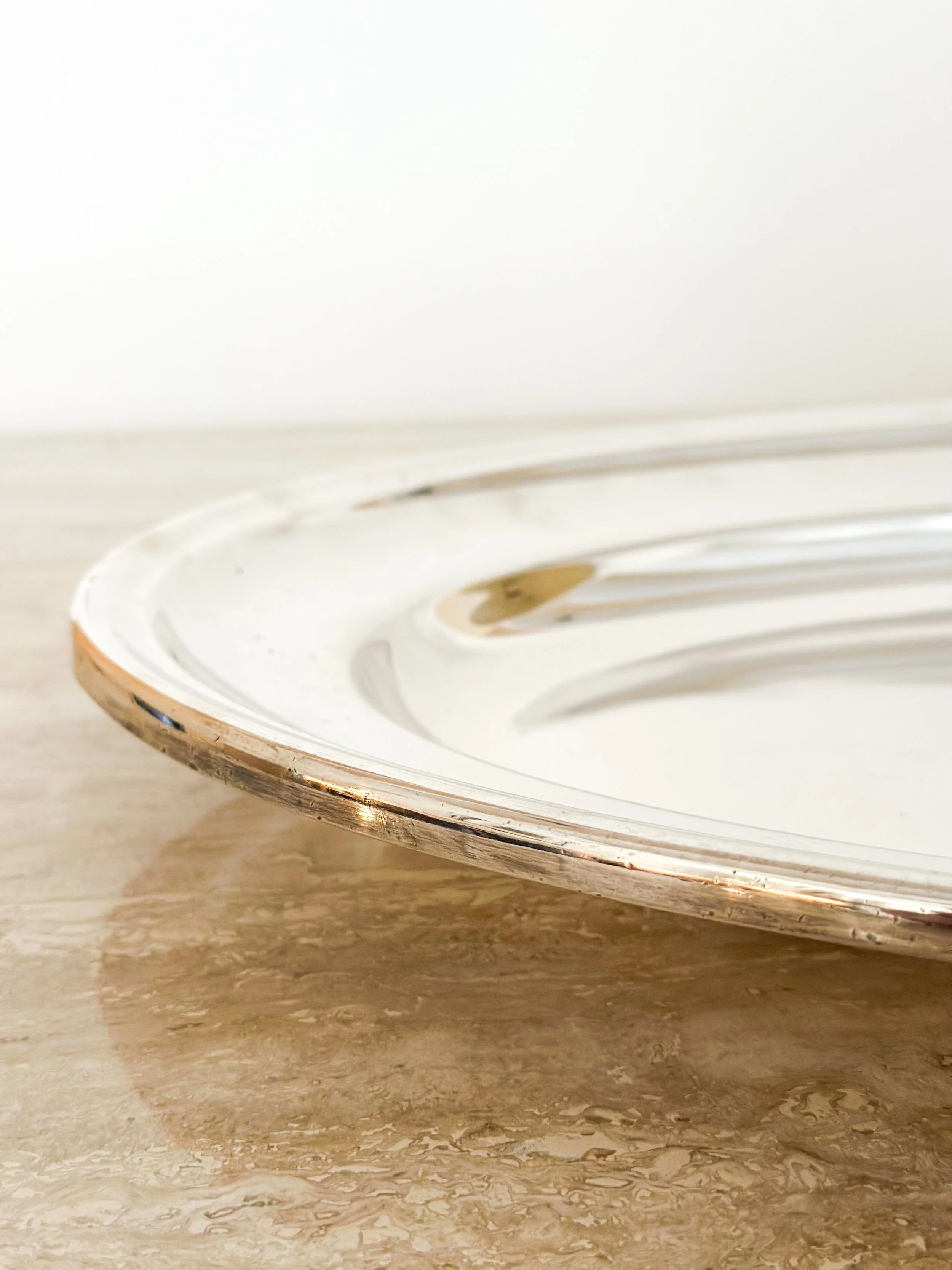 ANTIQUE OVAL PLATTER; HOTEL SILVER - FRANCE