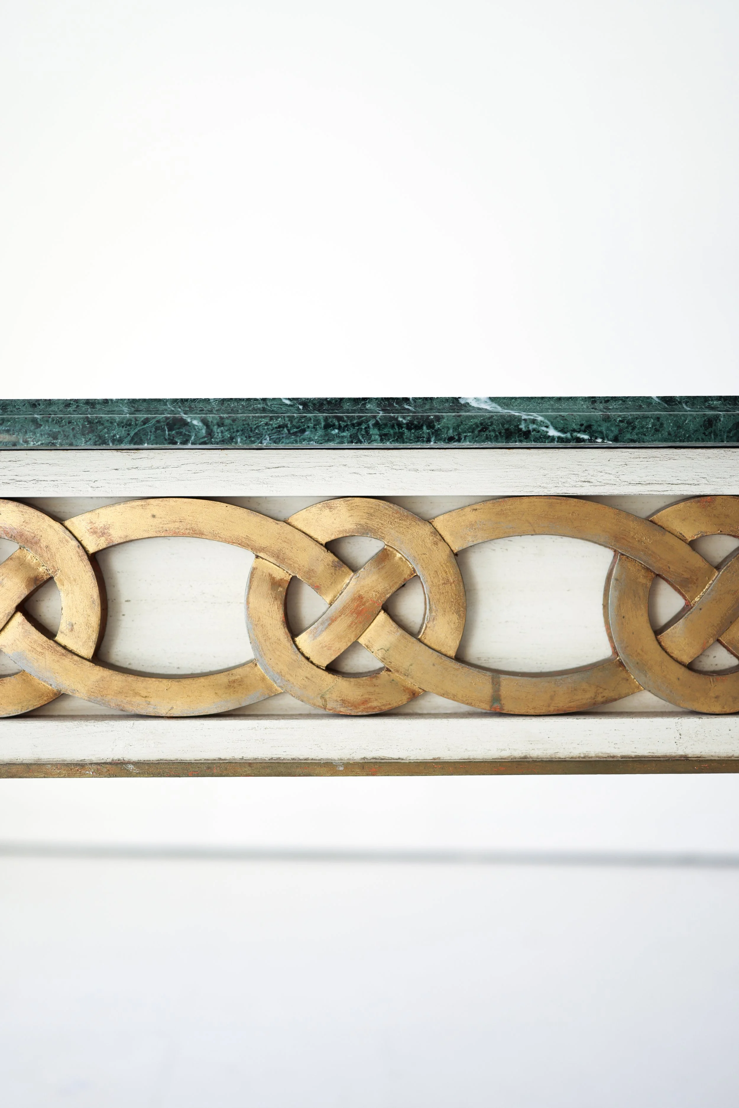 VINTAGE PAINTED CONSOLE WITH MARBLE TOP