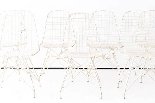 VINTAGE WHITE METAL CHAIRS