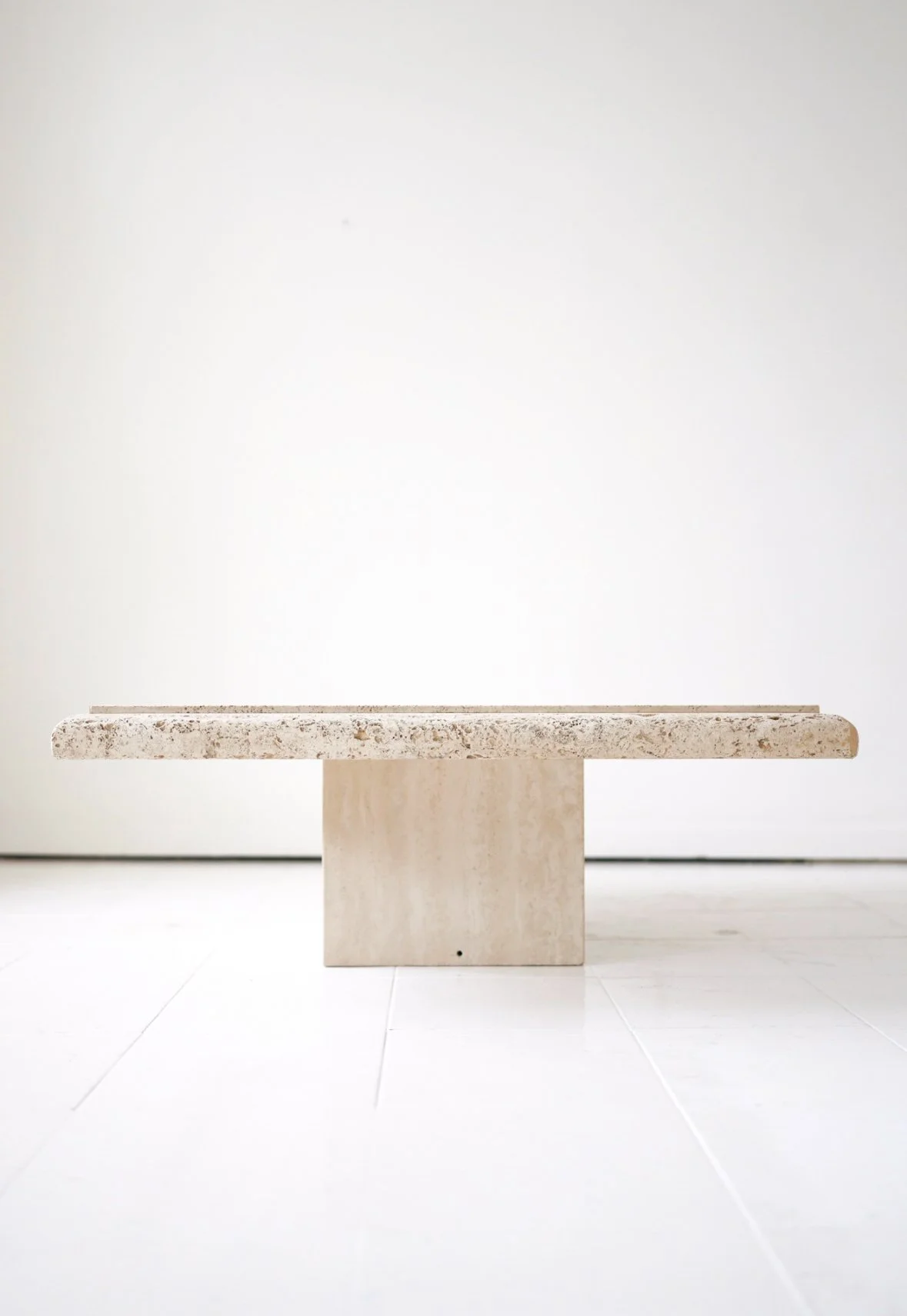 MID CENTURY ITALIAN TRAVERTINE COFFEE TABLE