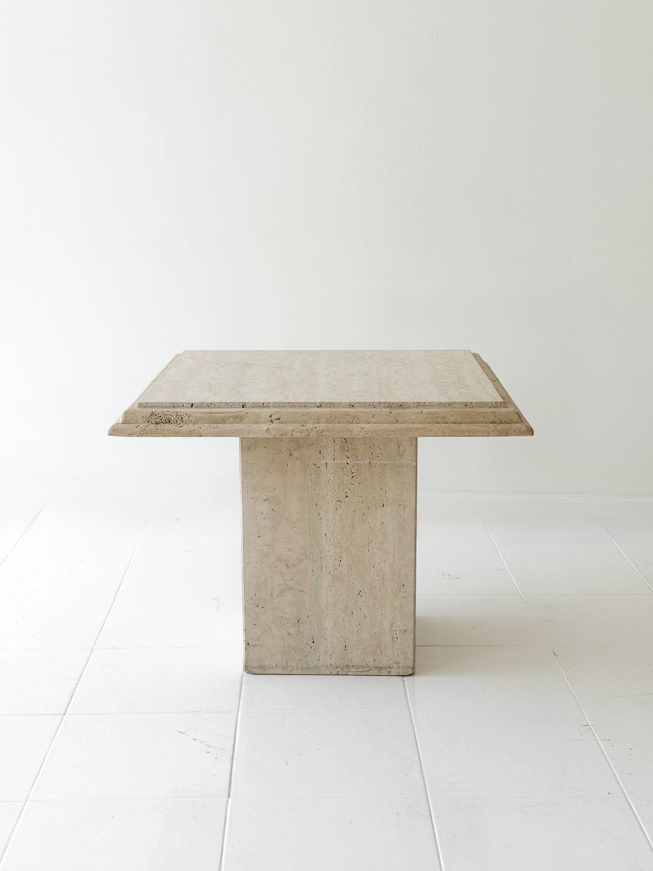 MIDCENTURY ITALIAN TRAVERTINE  SQUARE TABLES
