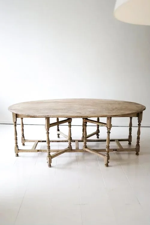 ANTIQUE  WOOD GATE LEG OVAL TABLE