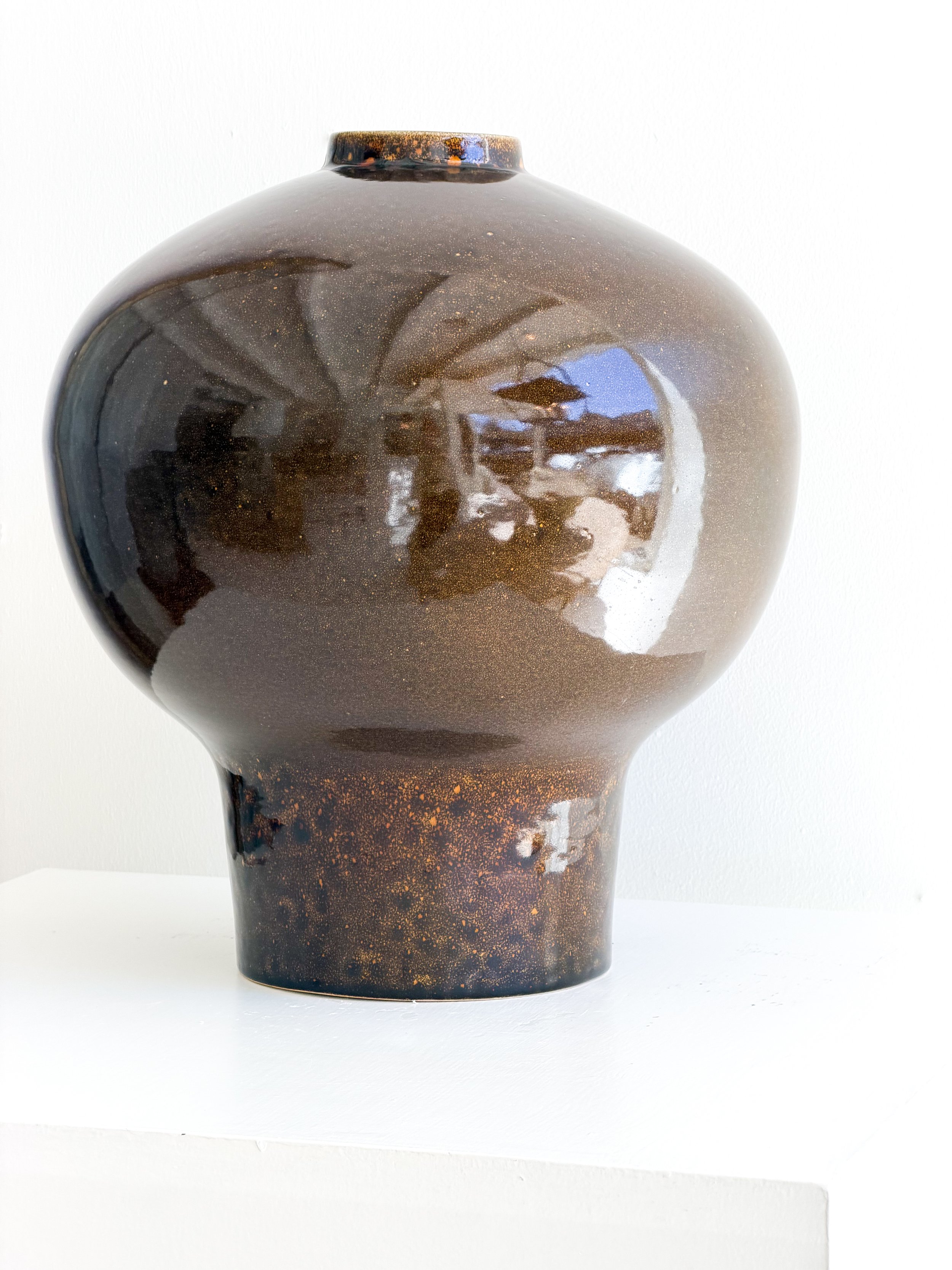 BROWN GLAZED VASE