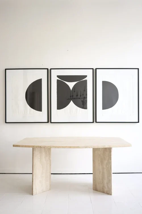 MID CENTURY ITALIAN TRAVERTINE TABLE