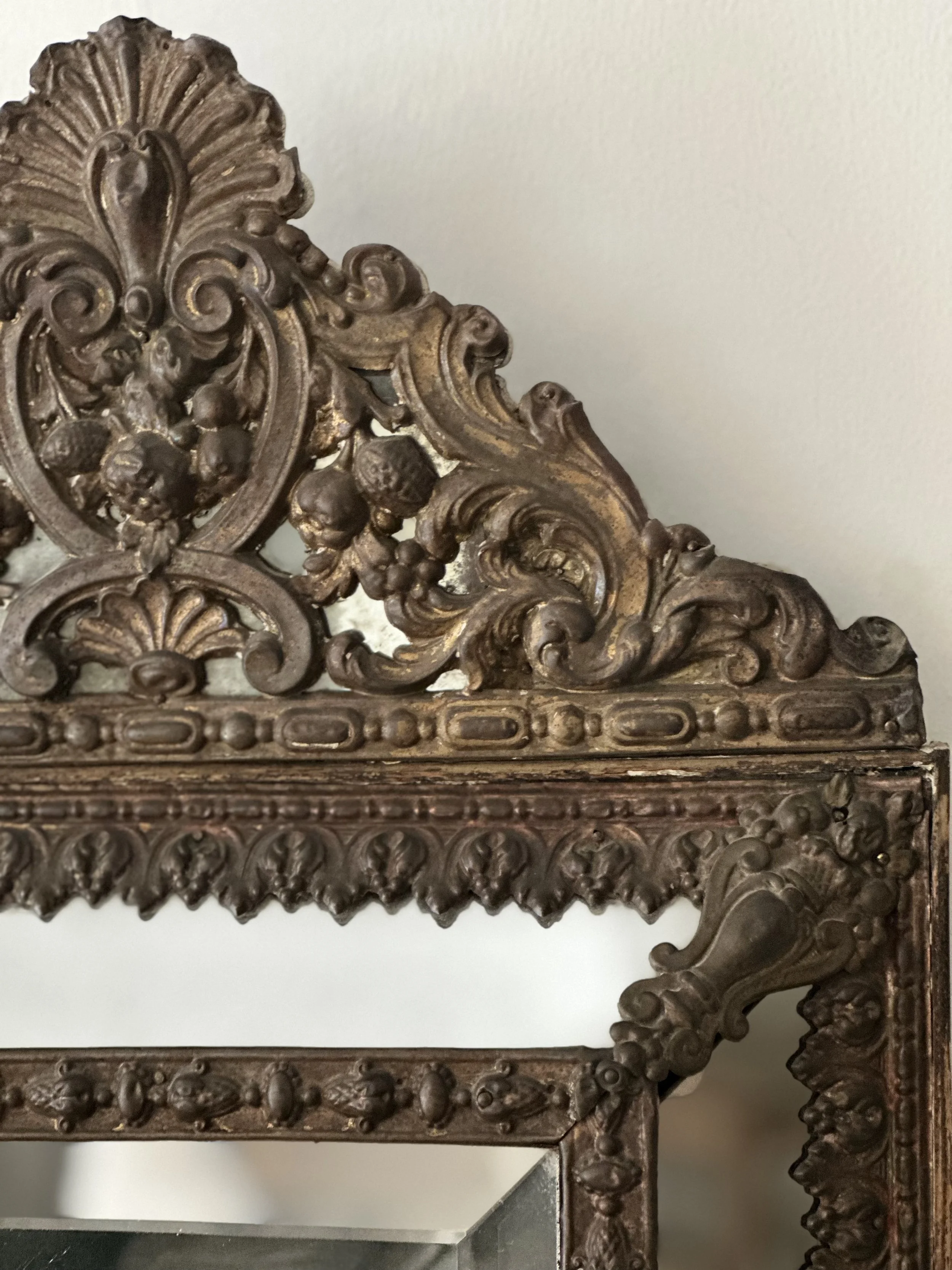 19TH CENTURY FRENCH REPOUSSE MIRROR
