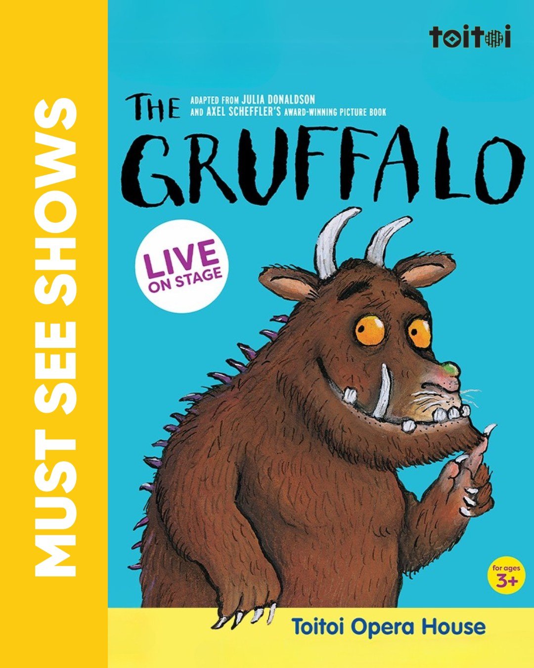 The award-winning stage show The Gruffalo is coming to Hastings, straight from sell-out seasons in London&rsquo;s West End and Broadway! 🎭✨

Join Mouse as they outwit the cunning Fox, wild Owl and party-loving Snake&hellip; all while spinning a tale
