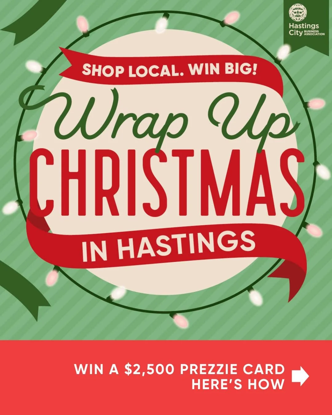 Your reminder to Shop local and WIN this Christmas! ✨🎄

If you&rsquo;re out shopping in Hastings CBD, don&rsquo;t forget that every $50 you spend gives you a chance to win a $2,500 Prezzy Card.

Just scan the QR code at participating stores, pop in 
