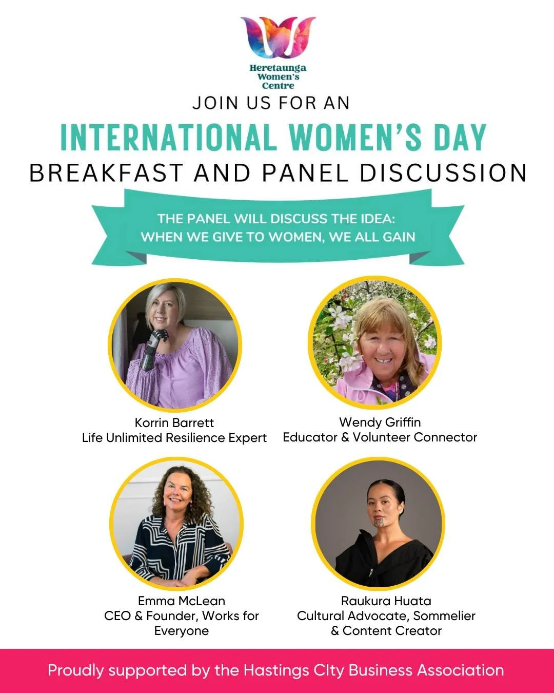 Join the Heretaunga Women&rsquo;s Centre for their International Women&rsquo;s Day Breakfast as they launch the 2026 Give to Gain campaign. 💜 

The idea is simple and powerful. When we support women, we all gain.

Enjoy a light breakfast, meaningful