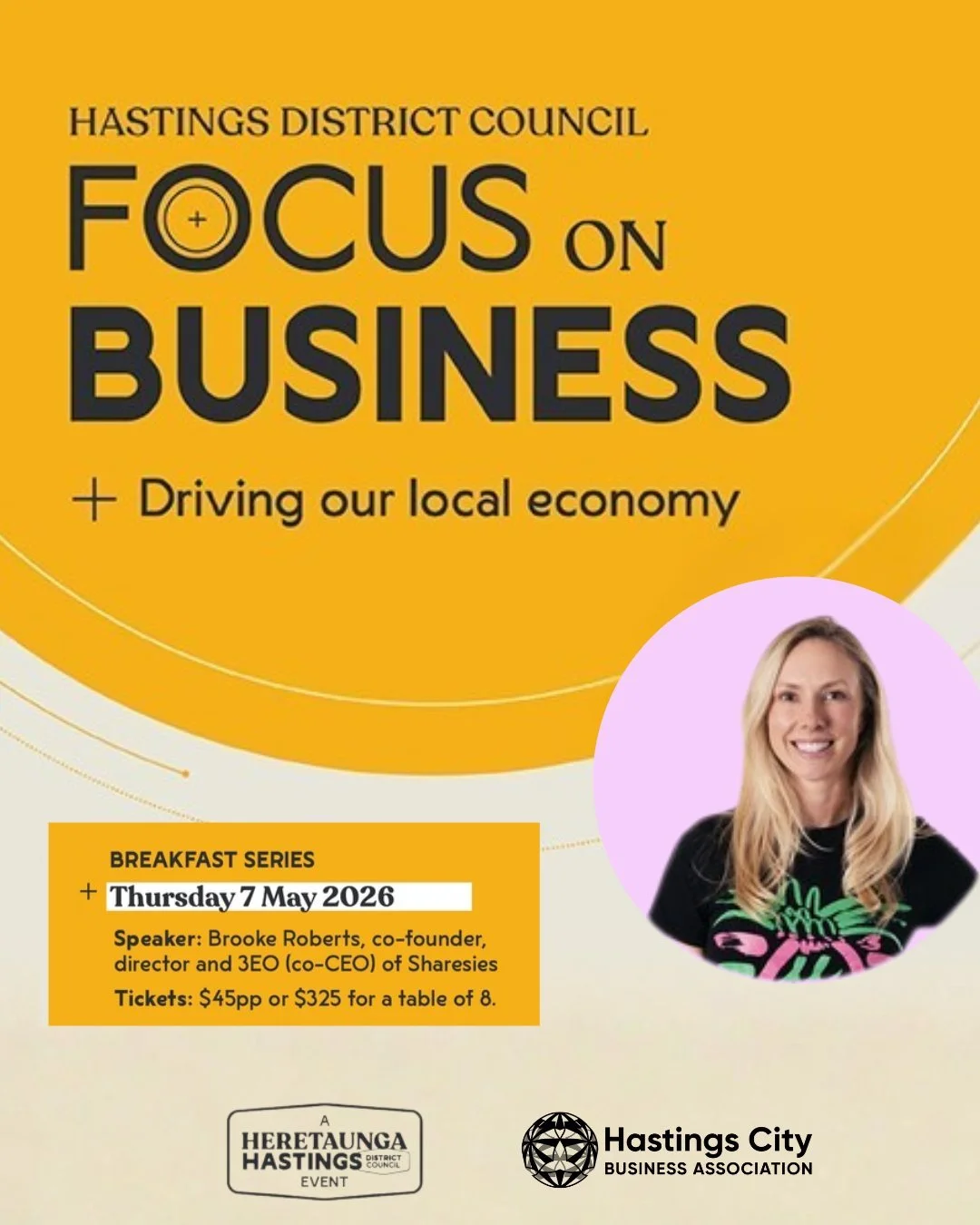 What does it actually take to build a business that matters? 🤔

Brooke Roberts, co-founder and CEO of Sharesies, is coming to Hastings and she's ready to get into the detail.

From turning a big idea into one of NZ's most impactful fintechs, to maki
