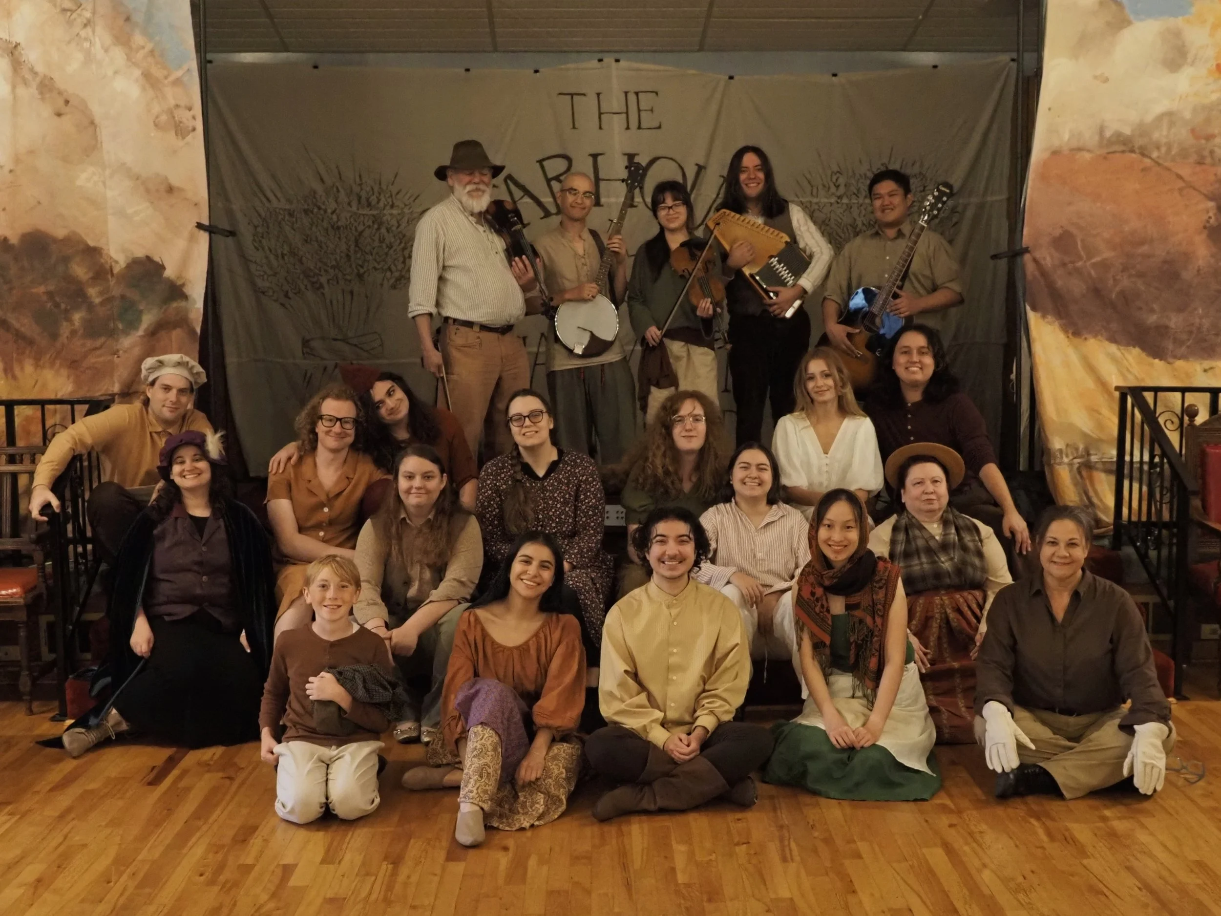 Left to right—Top row: Ernest Kinsolving, Tony Simons, Heather Wei, Rory John, James dela Rosa. Second row: Justin Daugherty, Clover Lauderdale, Frankie J. Vargas, Molly Buck, Juniper Evergreen, Lili Borchardt, Cassian Grove. Third Row: Cyndi Ledet, 