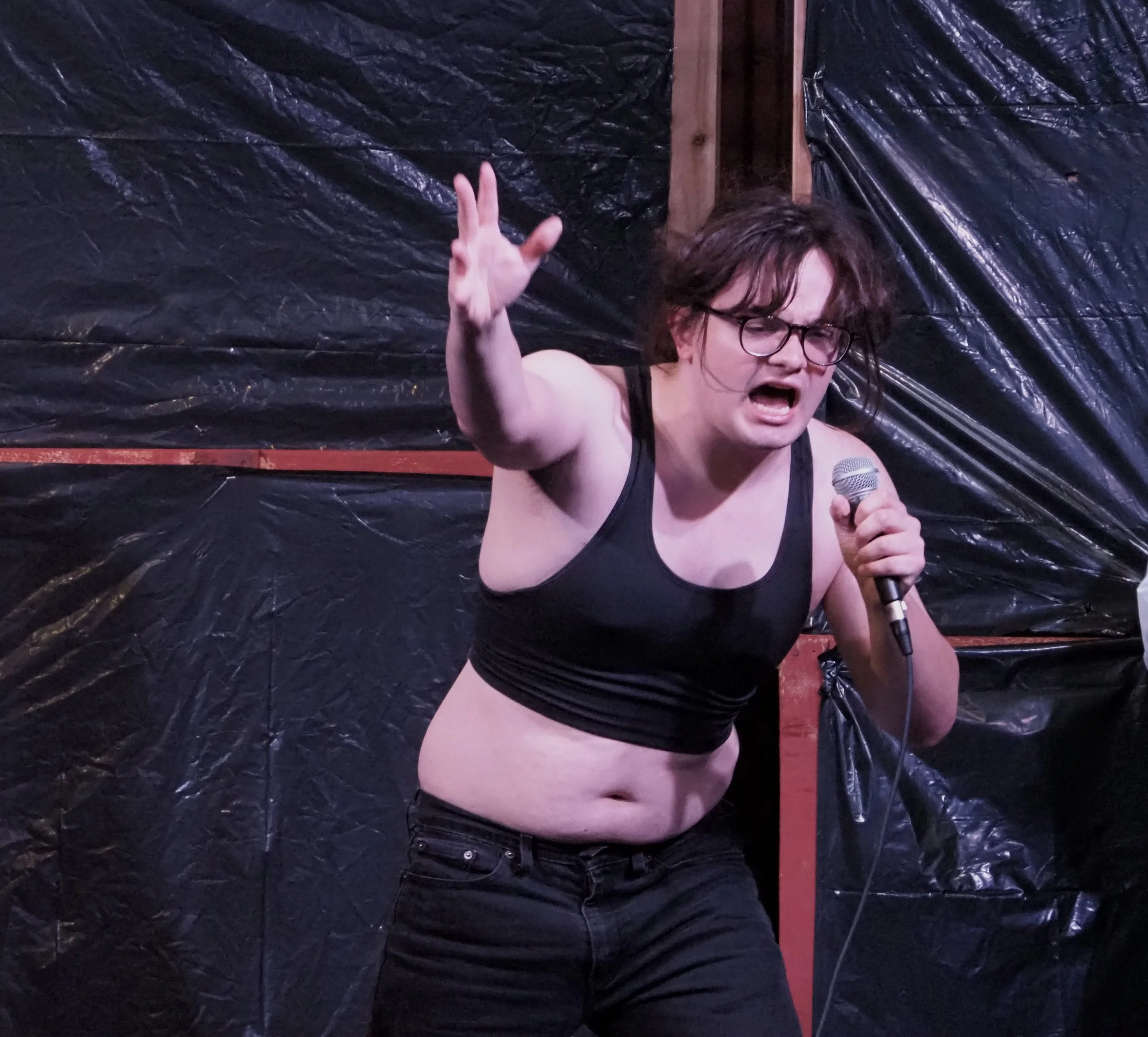 Madame Le Beau (Francisco "Frankie" Vargas) sings.