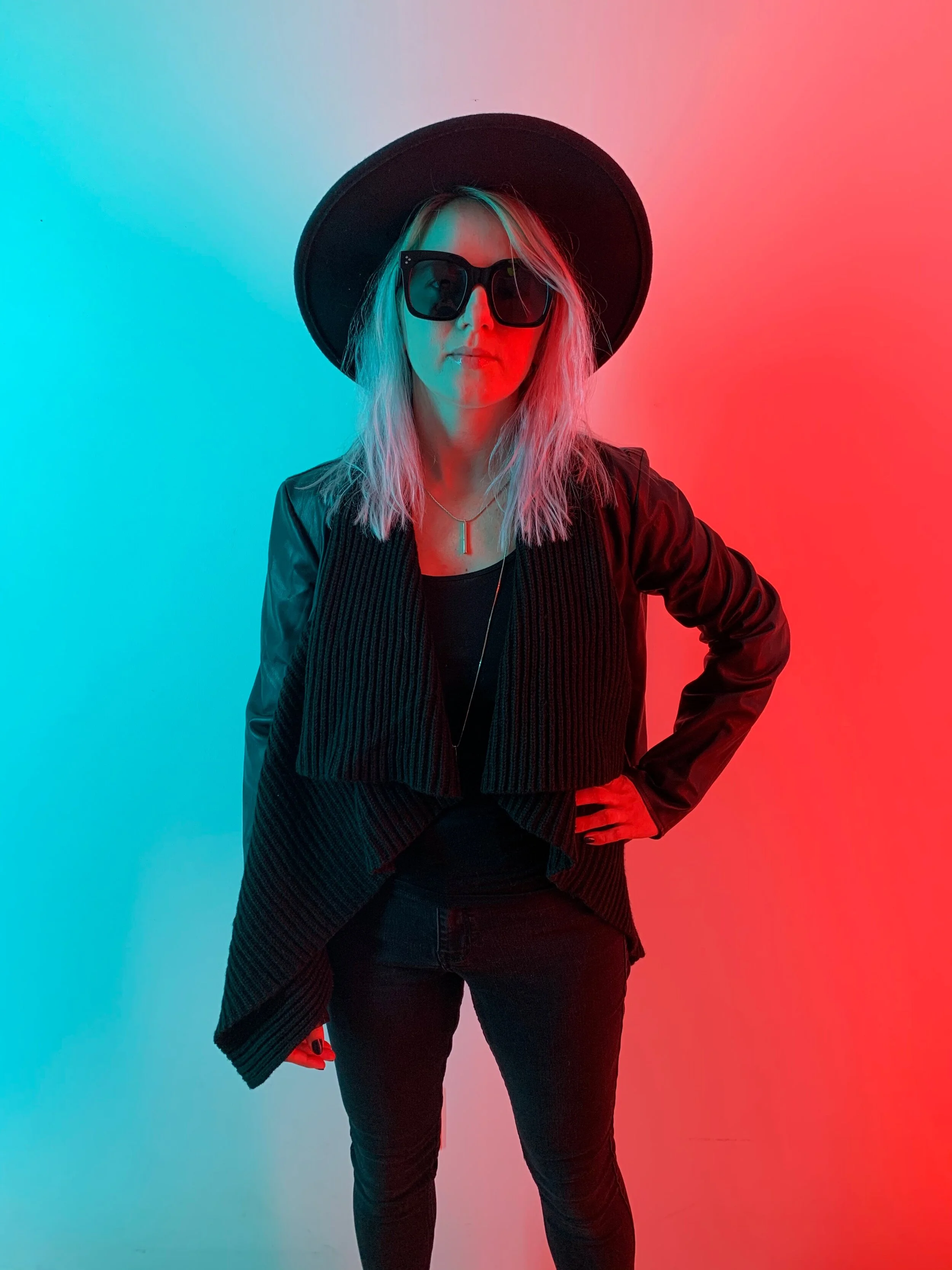 BB Dakota Leather Jacket + Sweater Draped Front