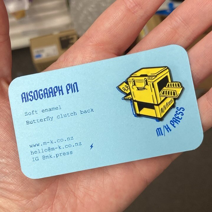 Risograph Pin now available! Via DM or at @rideonsupersound in Christchurch. Online store one day soon. $20 + postage can ship &lsquo;em wherever you want &lsquo;em 🖨️