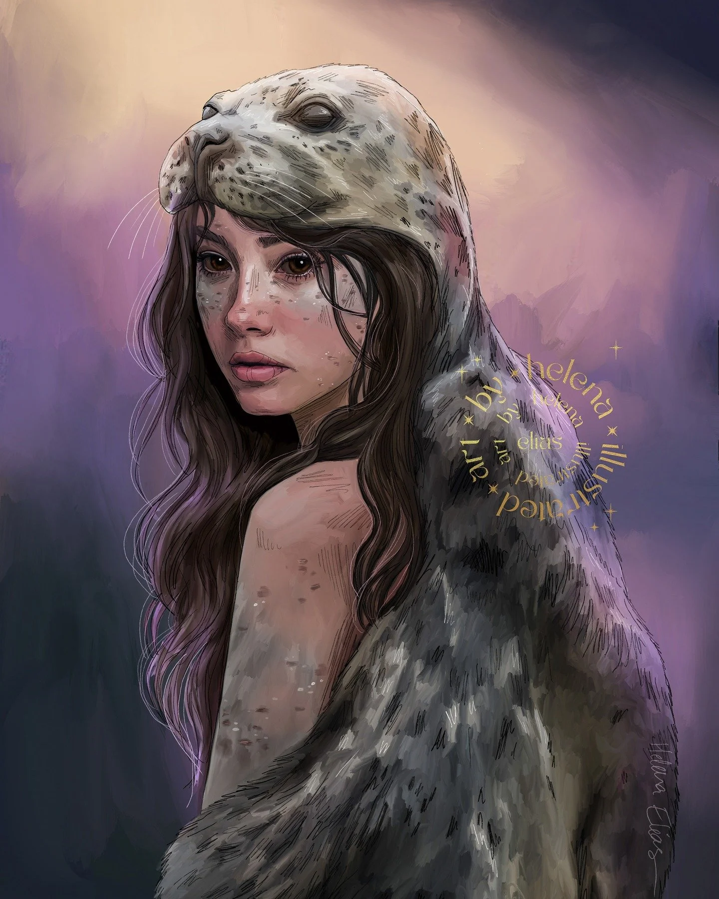 A little sneak peek at a much larger project that I'm working on, a Selkie 💘 - shape shifters from Celtic/Norse myth who transform between seal and human, often having their discarded seal skins stolen by humans and trapped on land, unable to transf