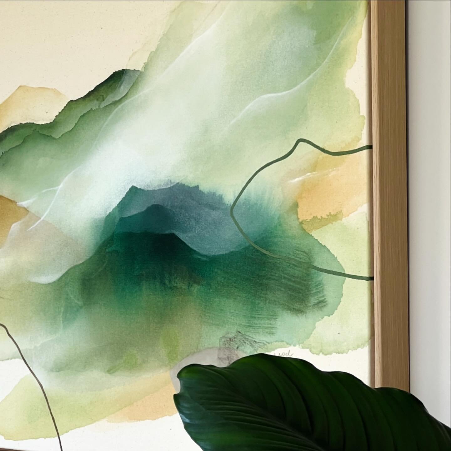 Sneak peek of ✨Journey into Expansion✨! Doesn&rsquo;t the deep greens and layers of rising vapor captivate you? A unique aspect of this piece is its depiction of the rare radium rock found in only two places in the world: Tamagawa hot spring in Akita