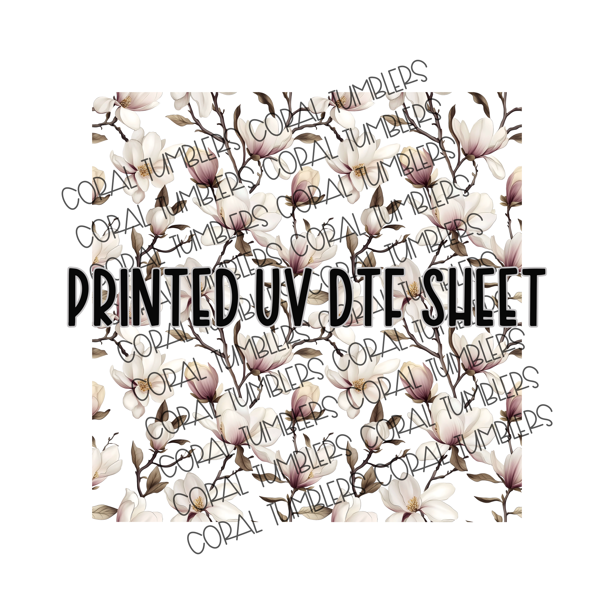 Magnolia Ivory Mauve UV DTF Sheet