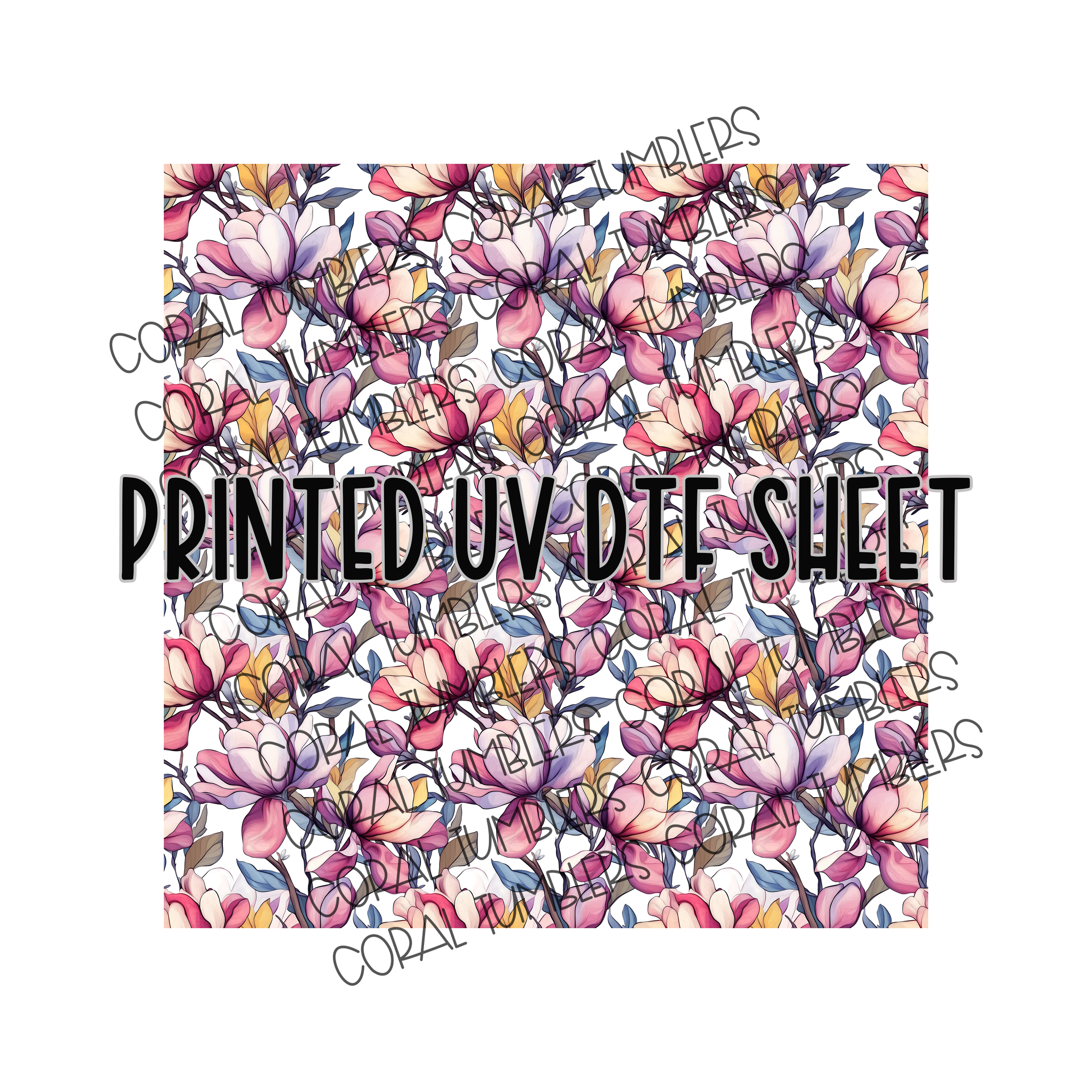 Magnolia Stained Glass UV DTF Sheet