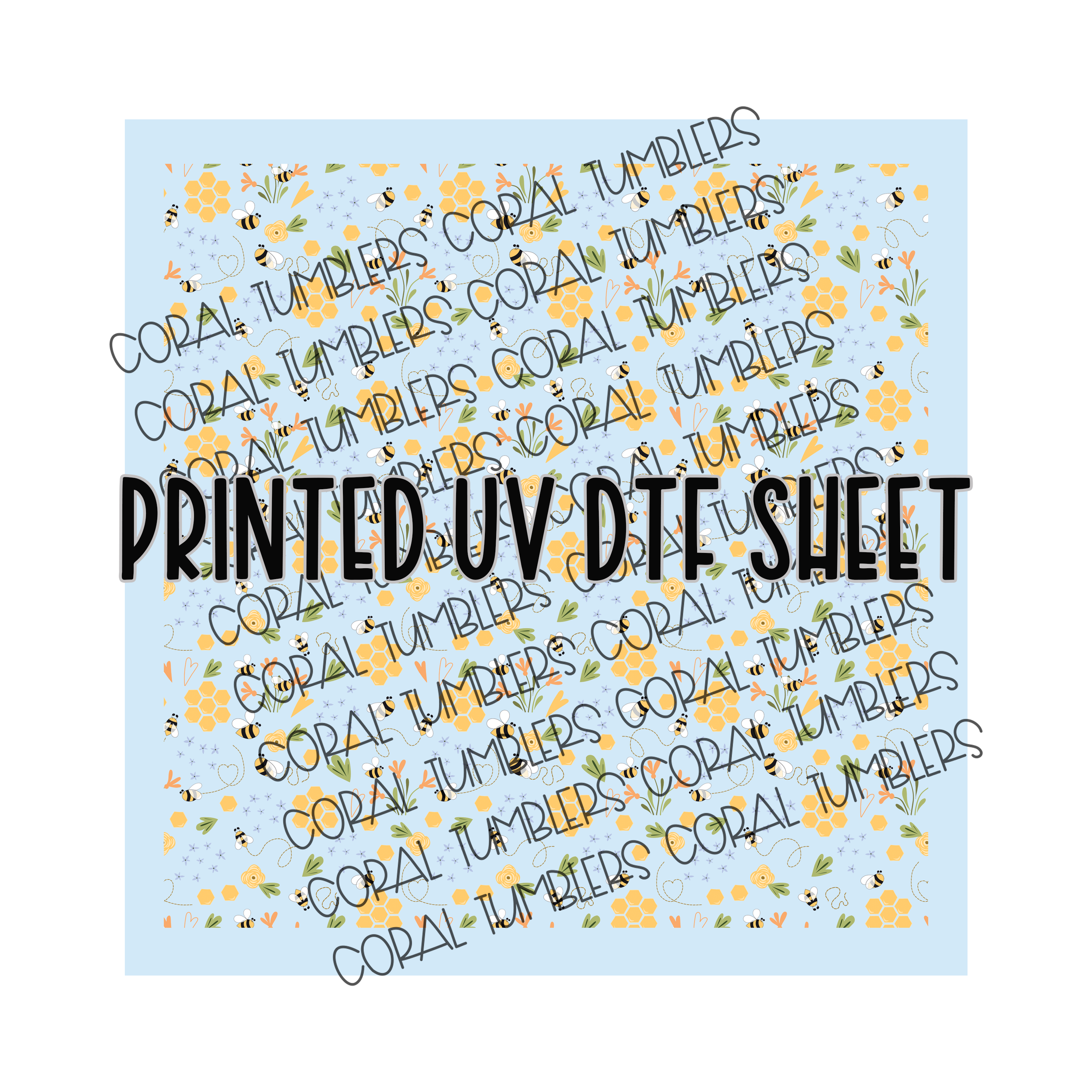 Mini Bees UV DTF Sheet