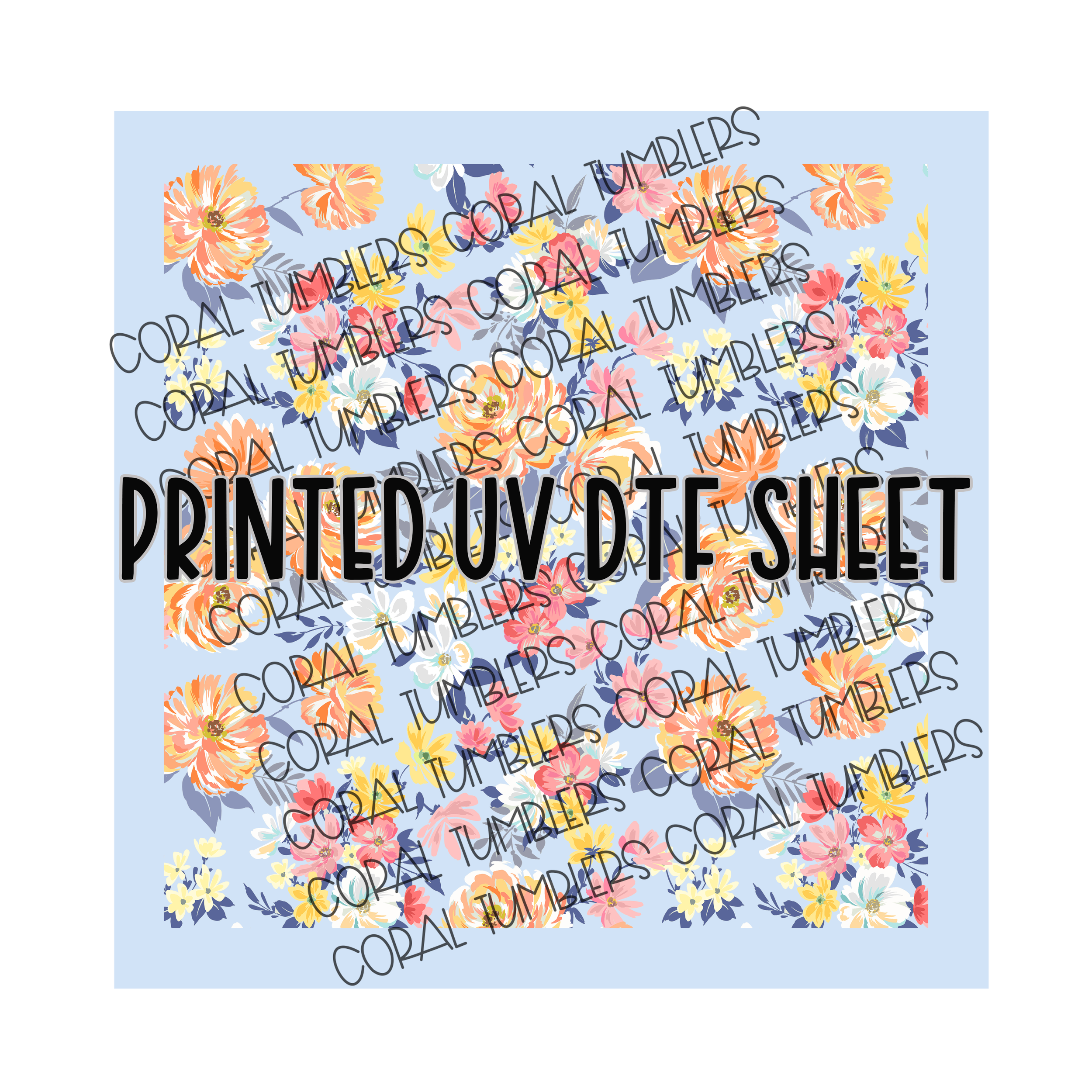 Petrol Peony UV DTF Sheet