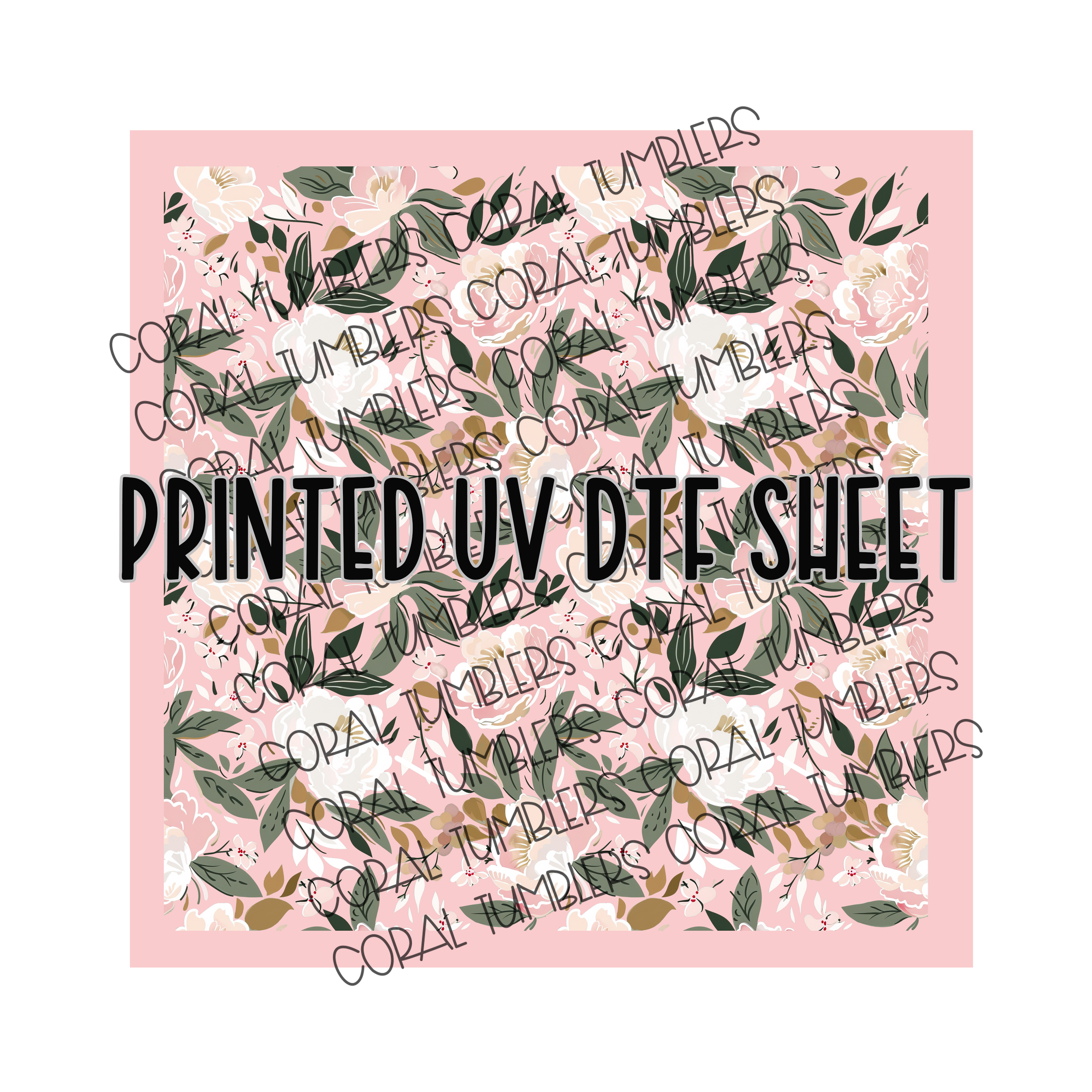 Gardenia Garden Pink UV DTF Sheet