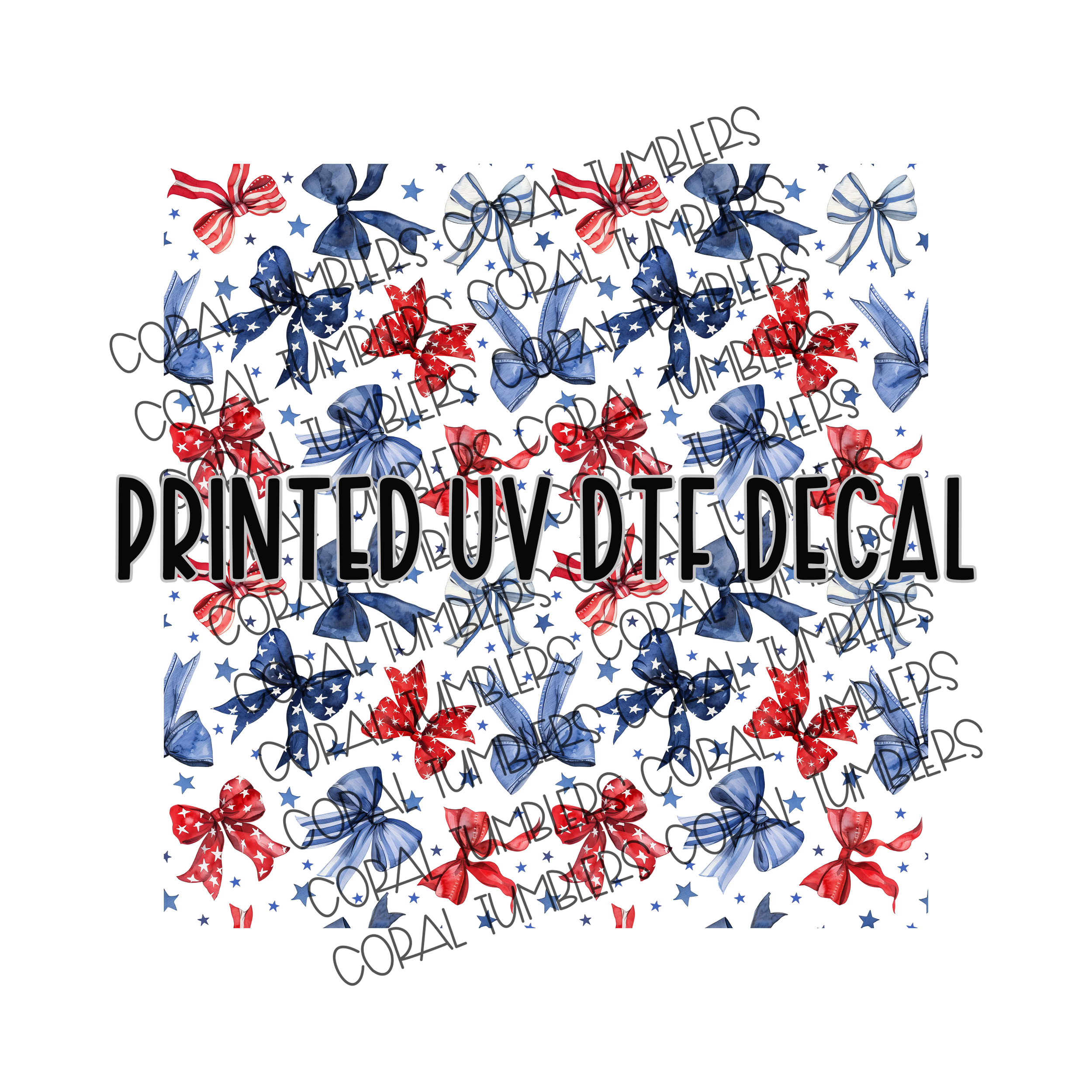 Patriotic Bows UV DTF Sheet