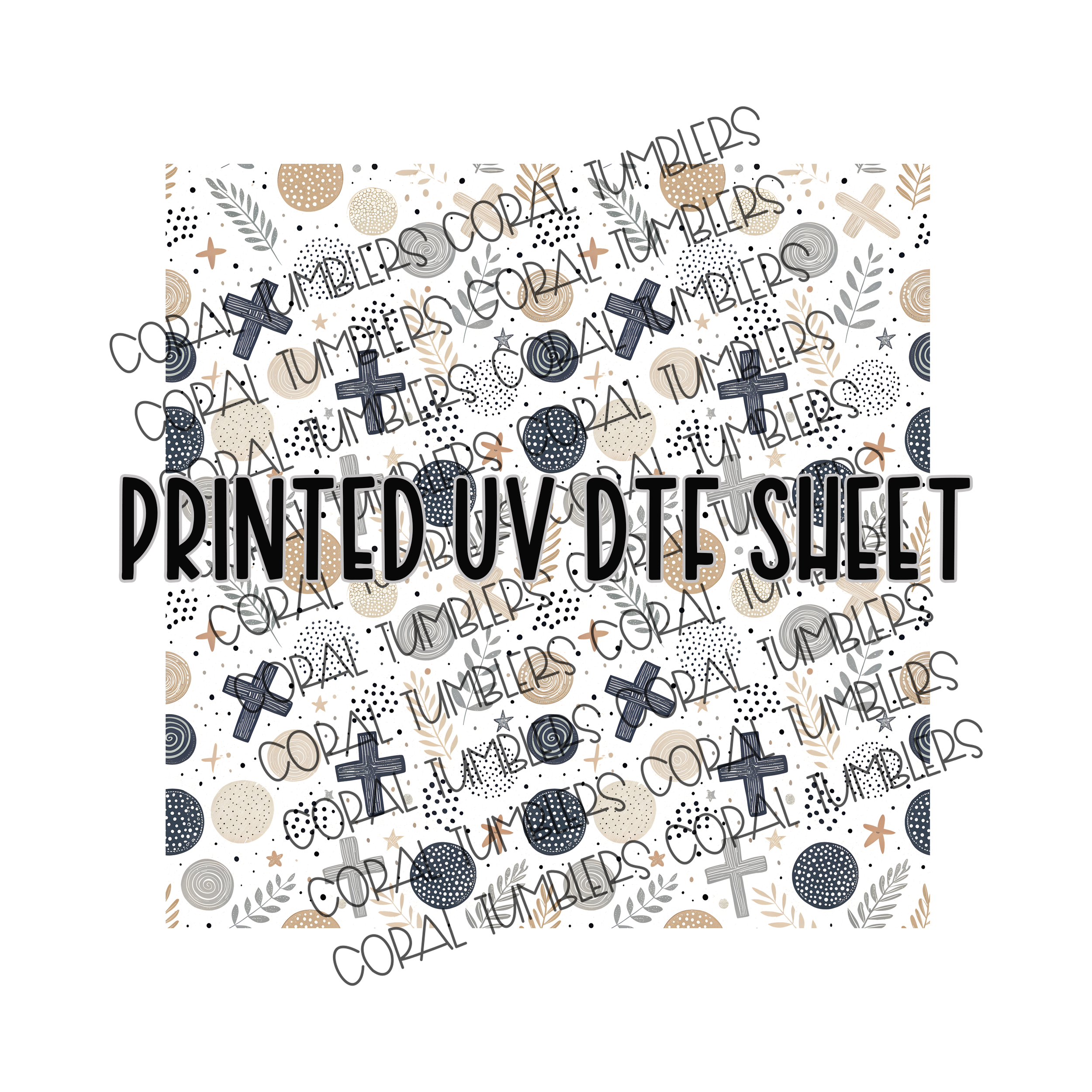 Neutral Crosses UV DTF Sheet