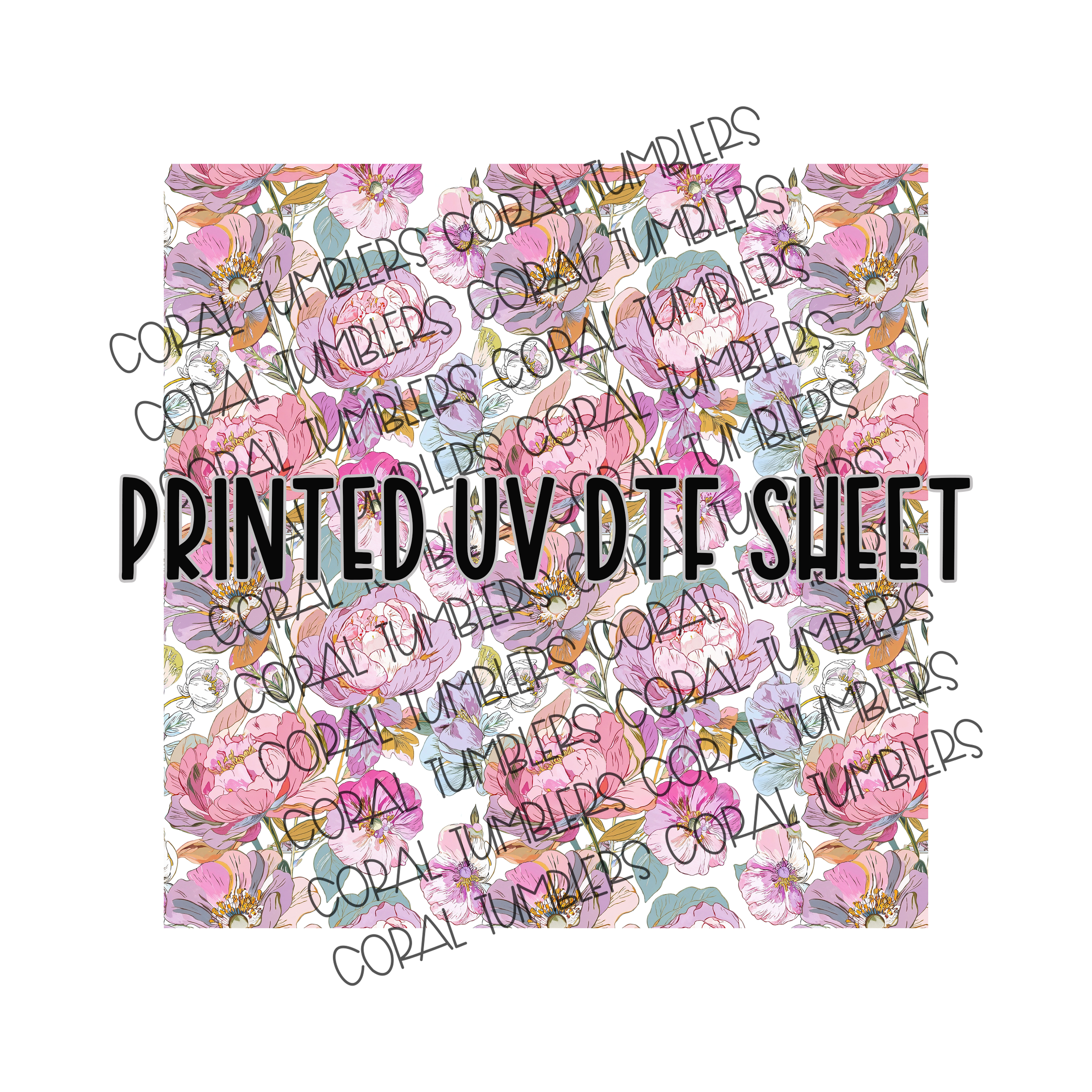 Painted Peonies UV DTF Sheet