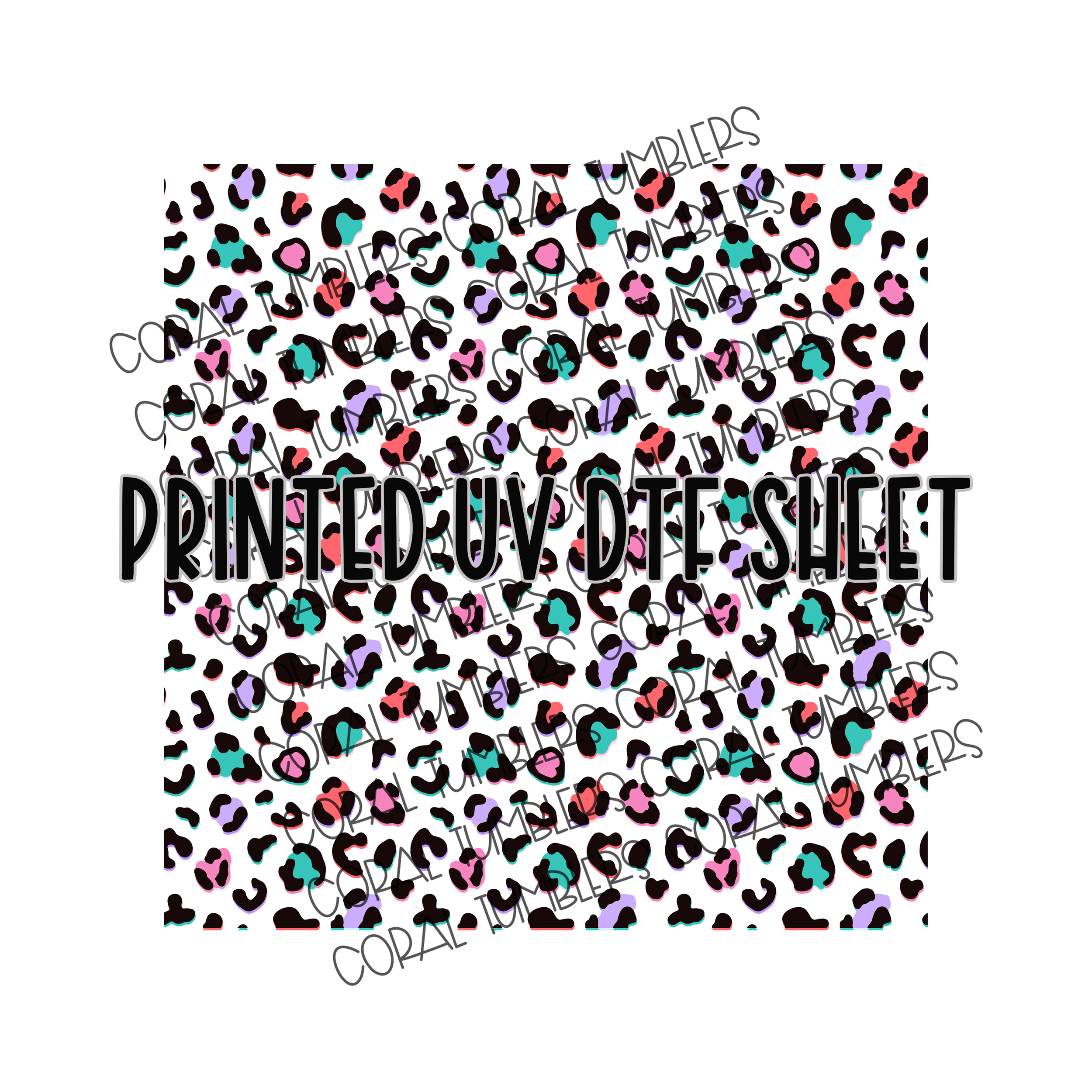 Bright Leopard Black UV DTF Sheet