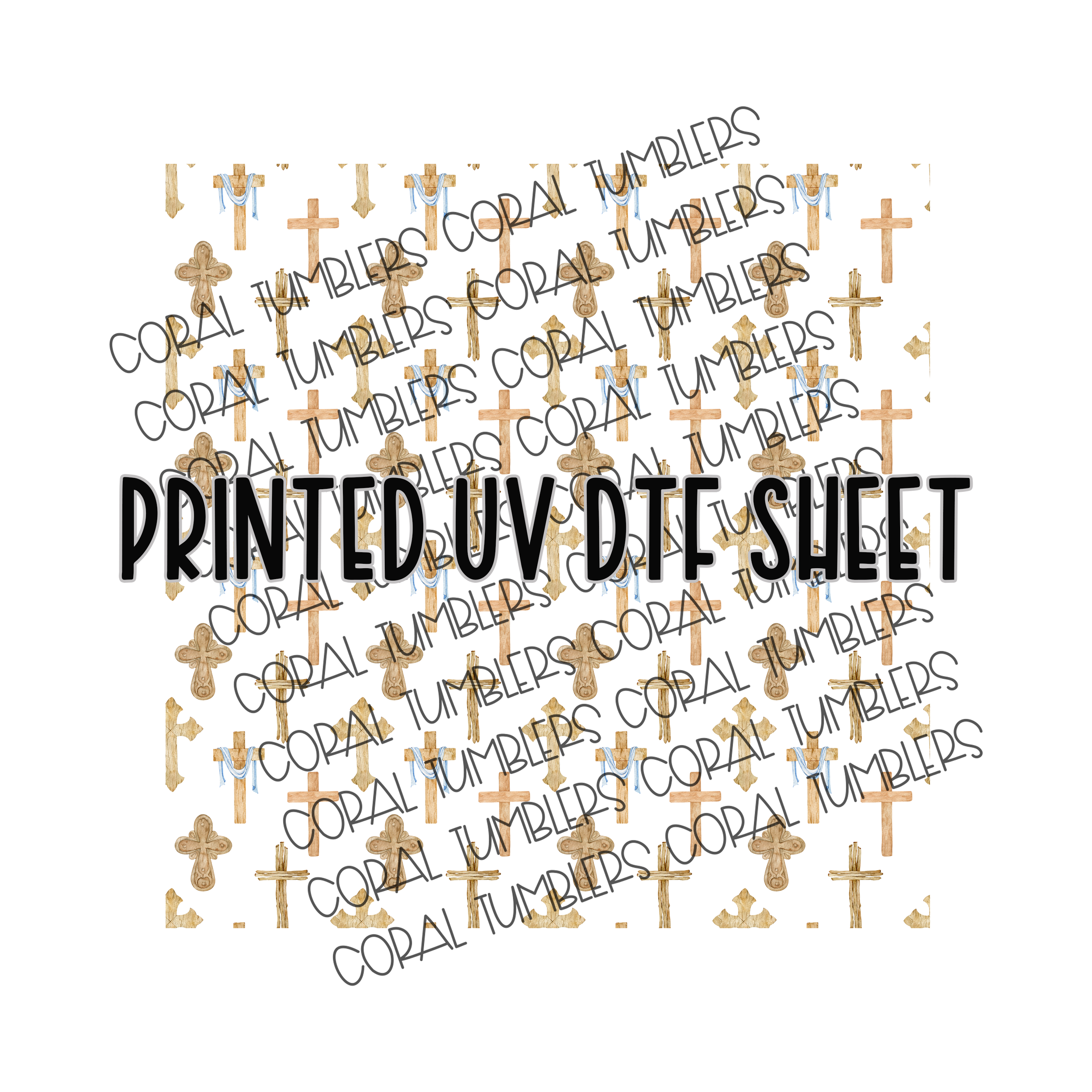 Wooden Crosses UV DTF Sheet