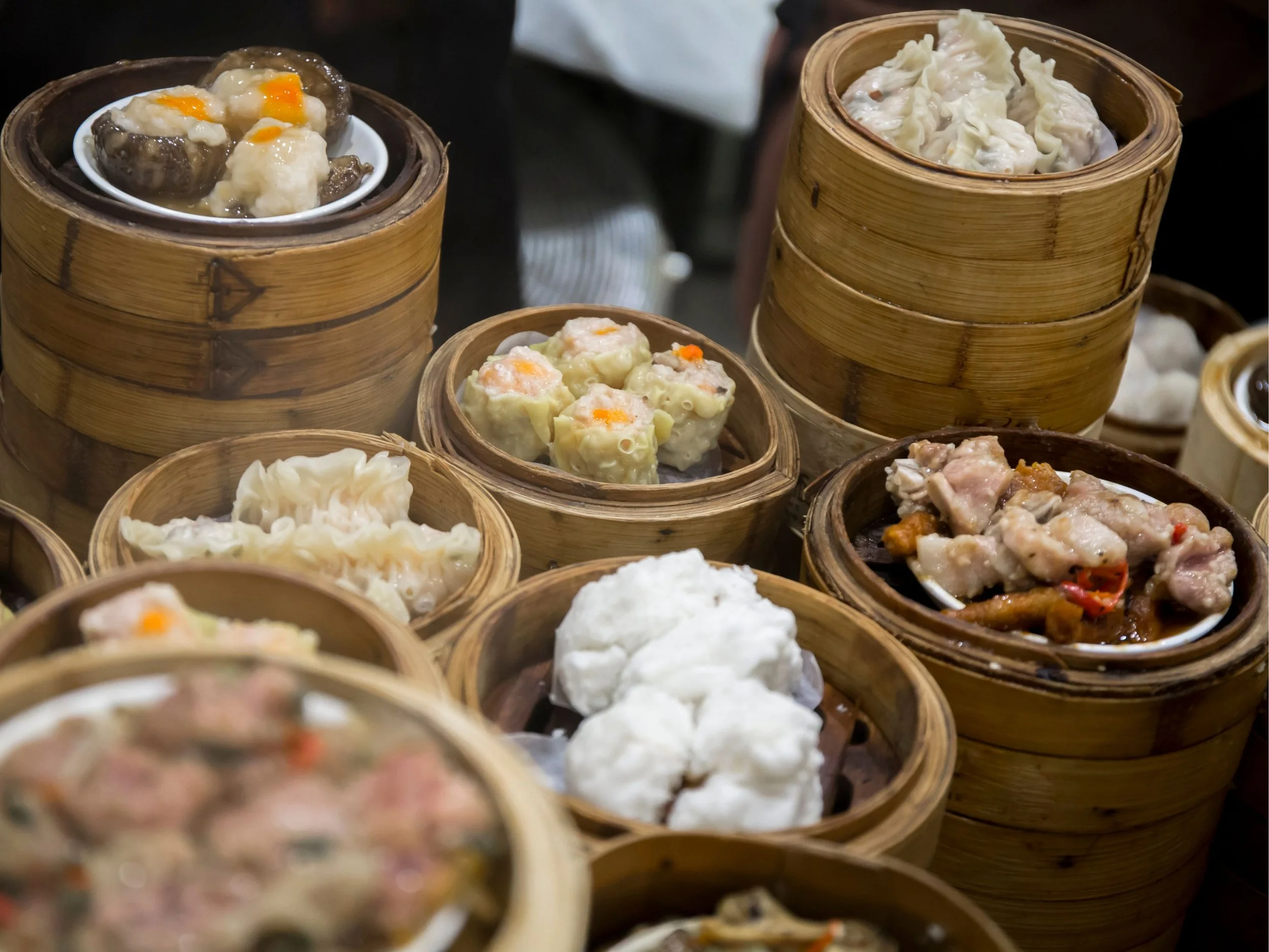 A classic in Hong Kong, dim sum! Try delicious foods like siu mai, cheung fun, har gow, and much more!