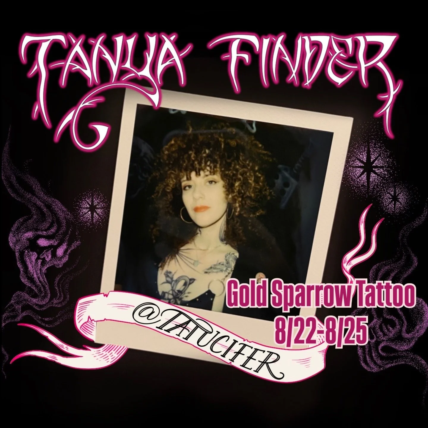 🚨Announcement 🚨 We are excited to have our friend @tatucifer (Tanya) coming and hanging out with us for a few days and making some cool tattoos. Tanya will be in shop 8/22-8/25

To schedule appointments either head over to @tatucifer and click the 